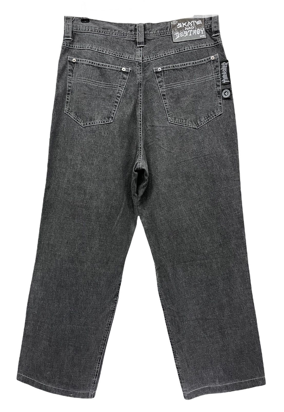 Thrasher 🔥RARE VTG💥SKATE & DESTROY THRASHER Skateboard Baggy Jeans Size US 33 - 6 Thumbnail