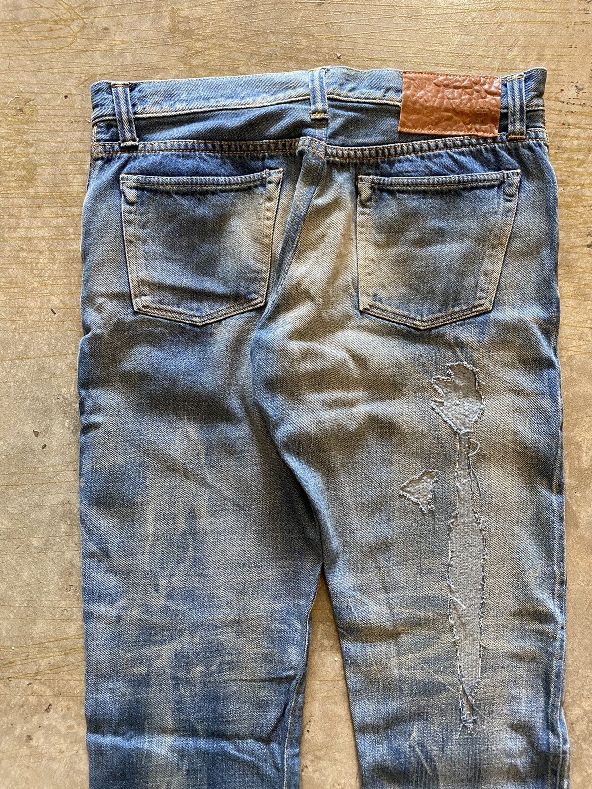Swagger Repaired distressed wash denim Size US 33 - 9 Thumbnail