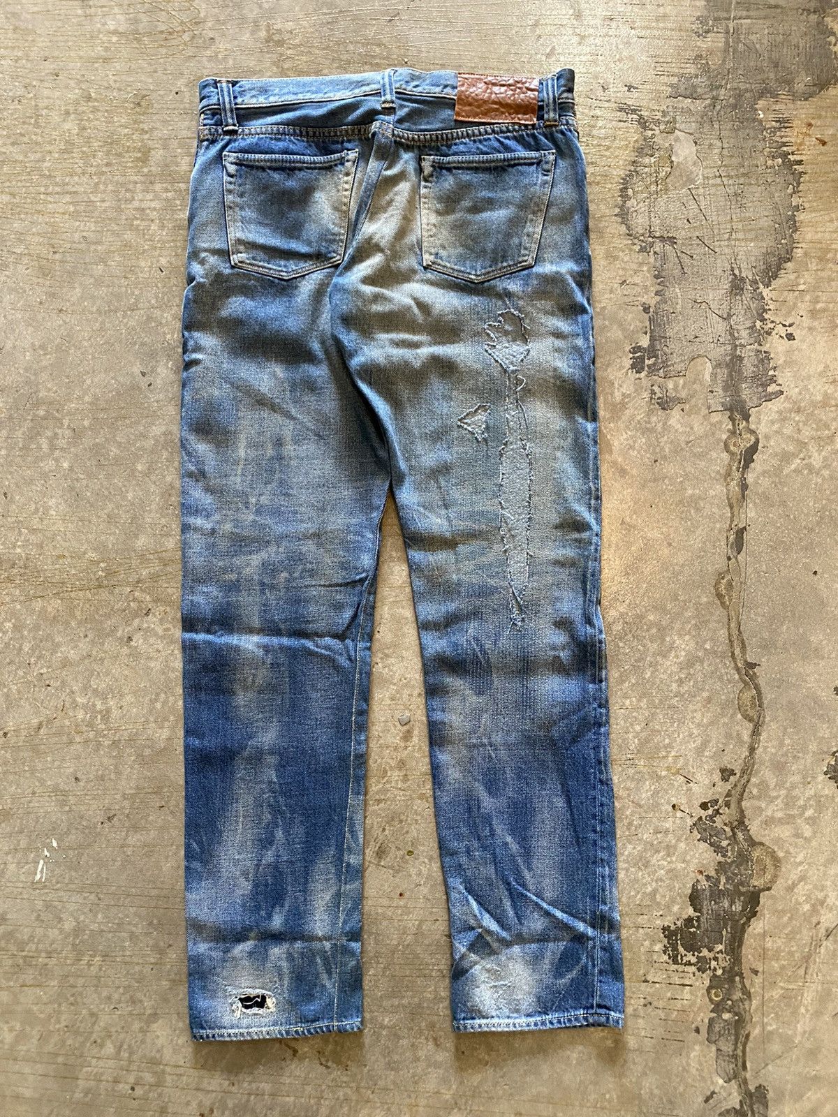 Swagger Repaired distressed wash denim Size US 33 - 8 Thumbnail