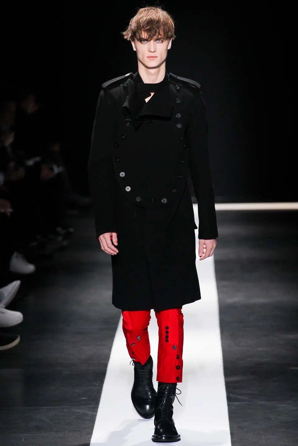 image of Ann Demeulemeester- Fall 2015 Military Coat in Black, Men's (Size XS)