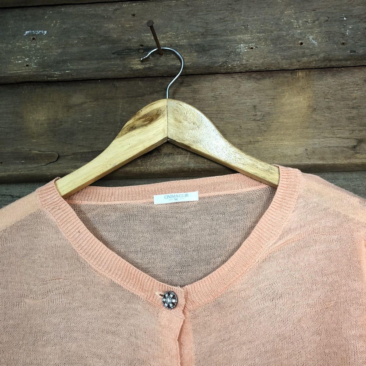 Japanese Brand Cinema Club Pink Patterned meshnet thin Cardigans #7234 Size M / US 6-8 / IT 42-44 - 4 Thumbnail
