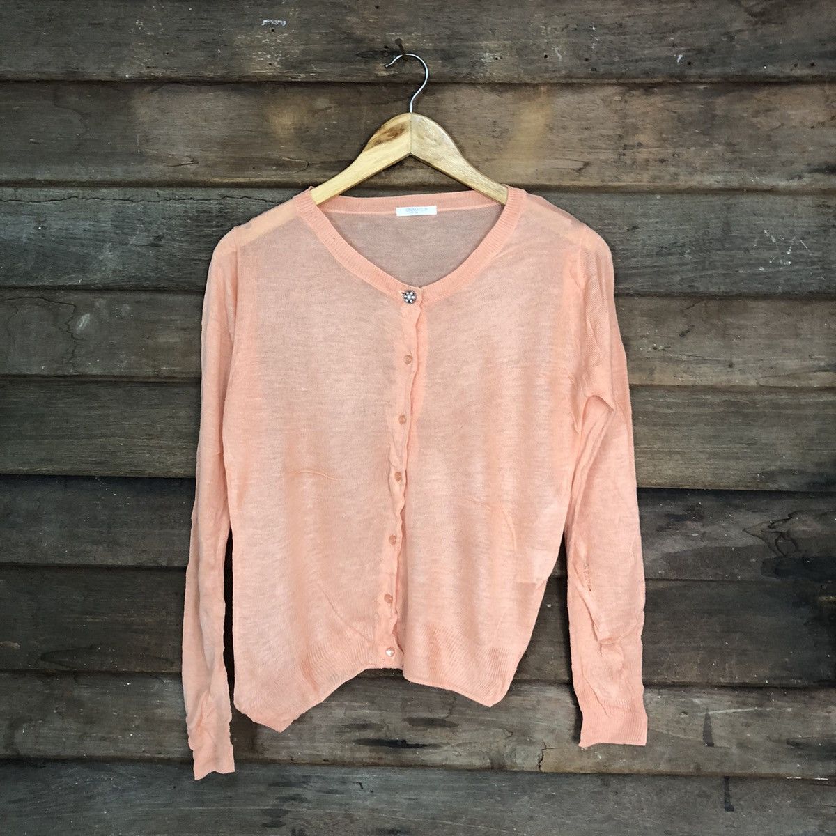 image of Cinema Club Pink Patterned Meshnet Thin Cardigans 7234, Women's (Size Medium)