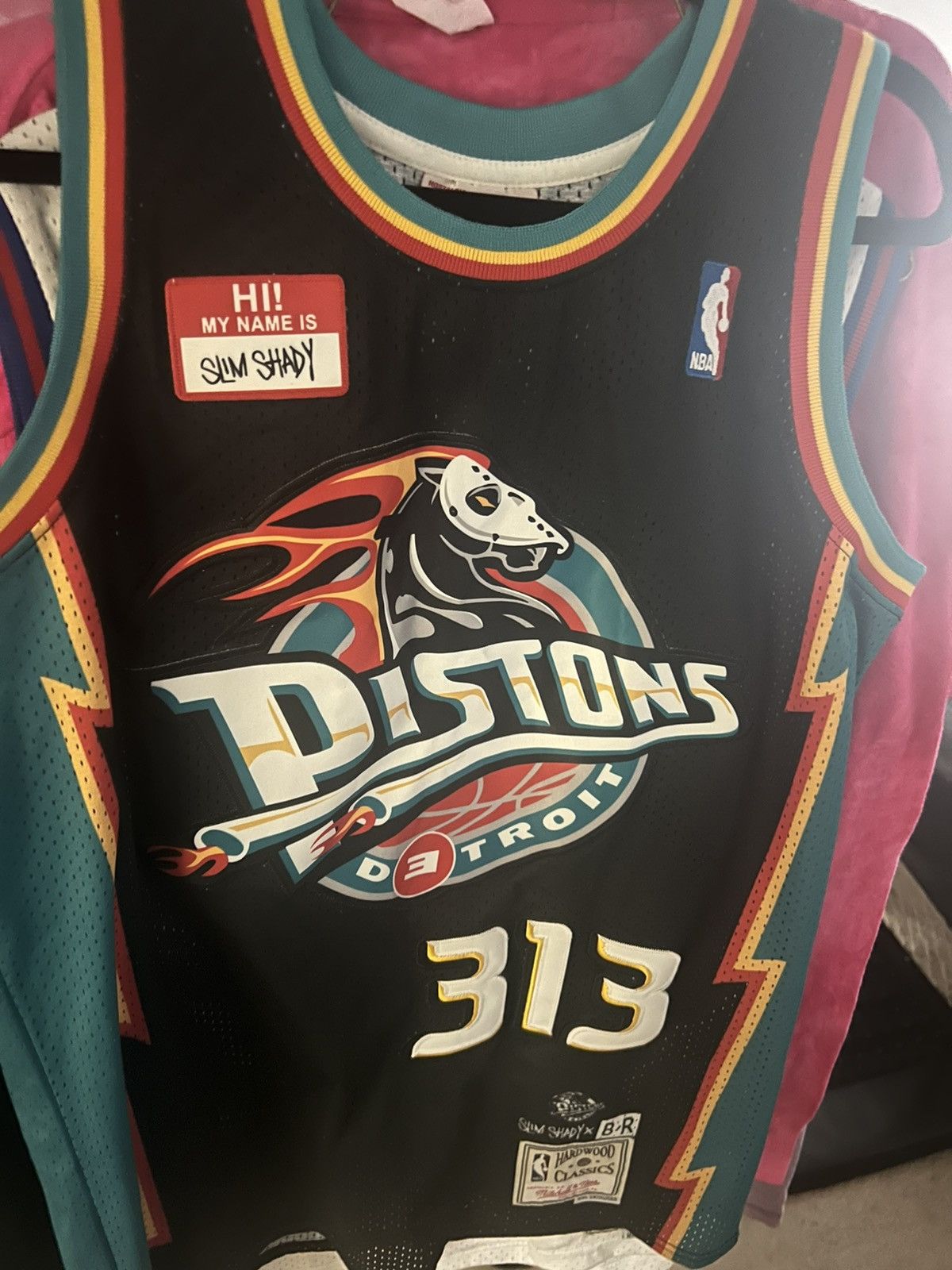 Eminem Detroit Pistons x Mitchell & Ness BR REMIX Black NBA Jersey