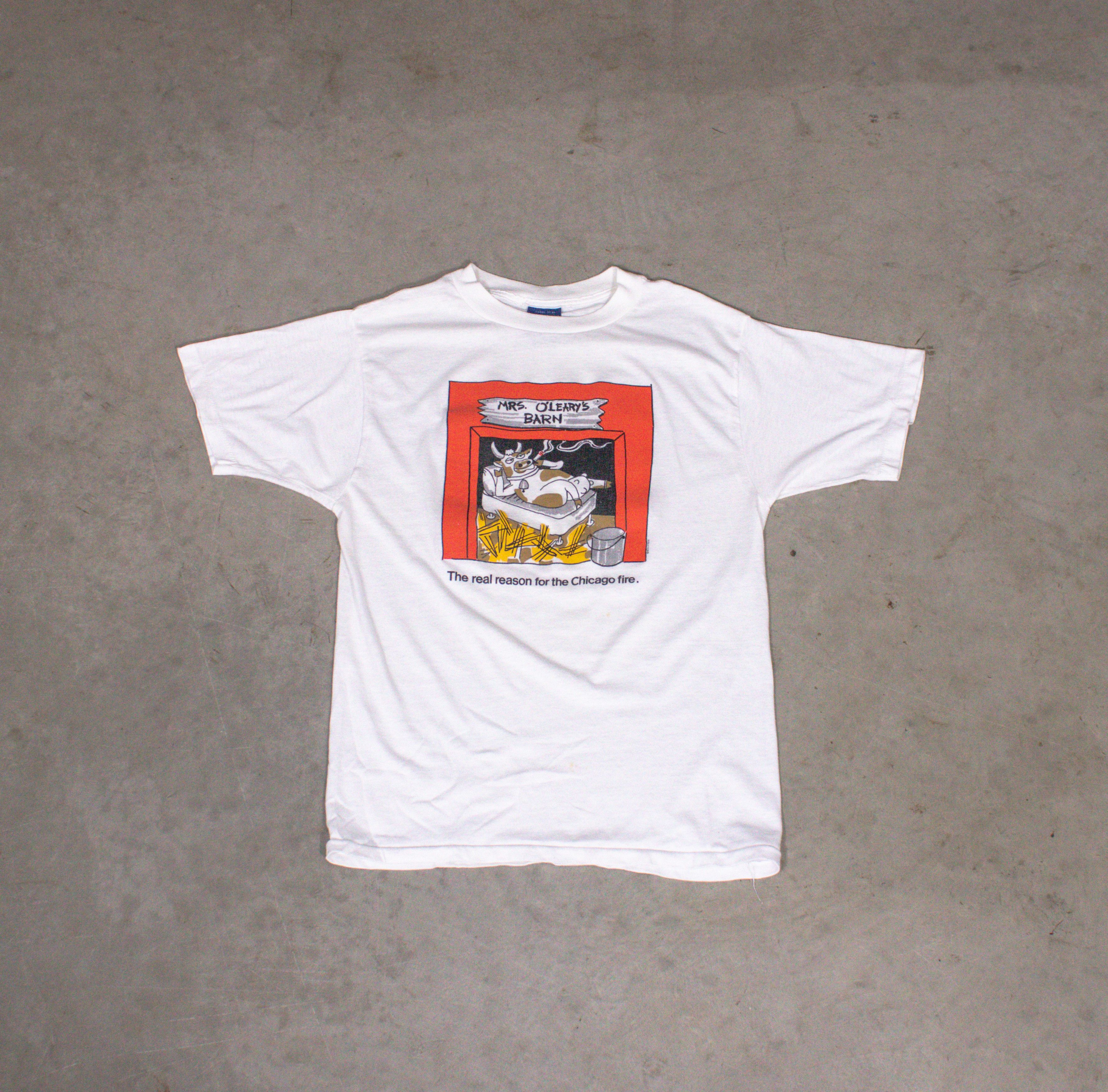 Vintage Vintage 1980’s Mrs. O'leary's Barn Single Stitch White Tee Size US S / EU 44-46 / 1 - 3 Thumbnail