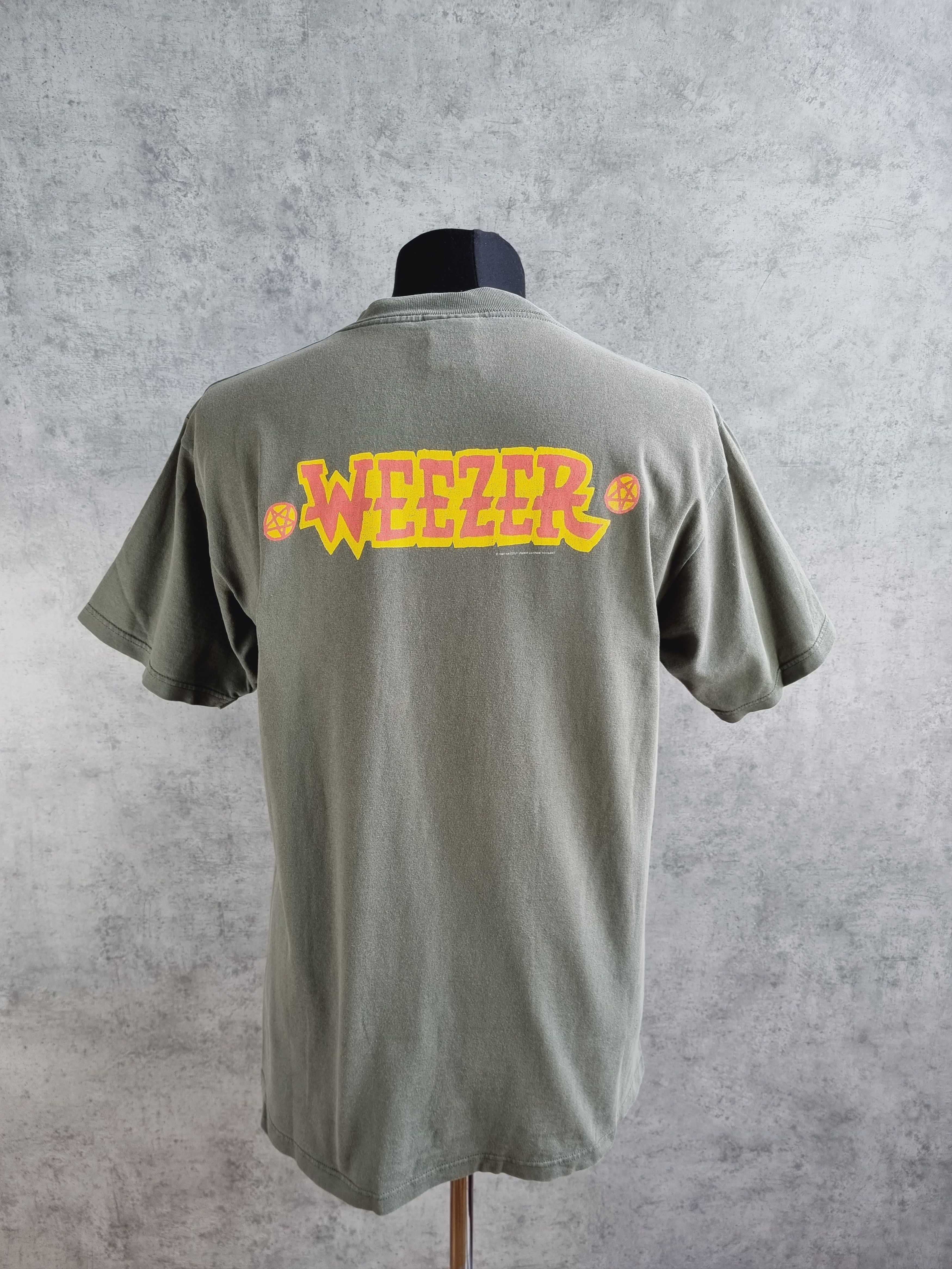 image of Band Tees x Giant 1997 Vintage Weezer Under Giant Merchandise Band Tee in Faded Olive (Size Large)