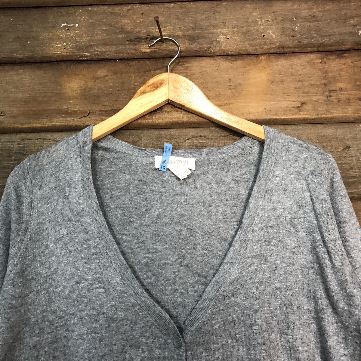 Forever 21 Forever 21 japan Grey thin knitwear Cardigan #7231 Size S / US 4 / IT 40 - 4 Thumbnail