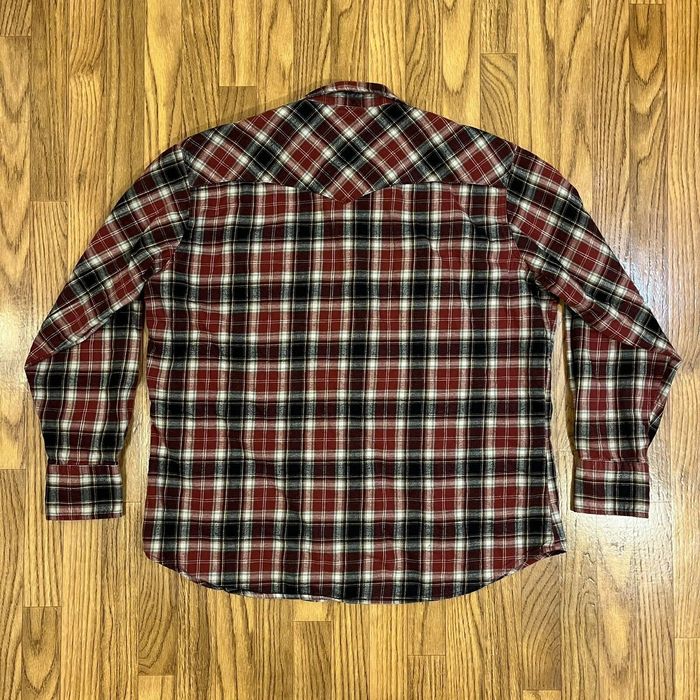 Wrangler Wrangler Wrancher Soft Flannel Red Plaid Western Pearl Snap ...