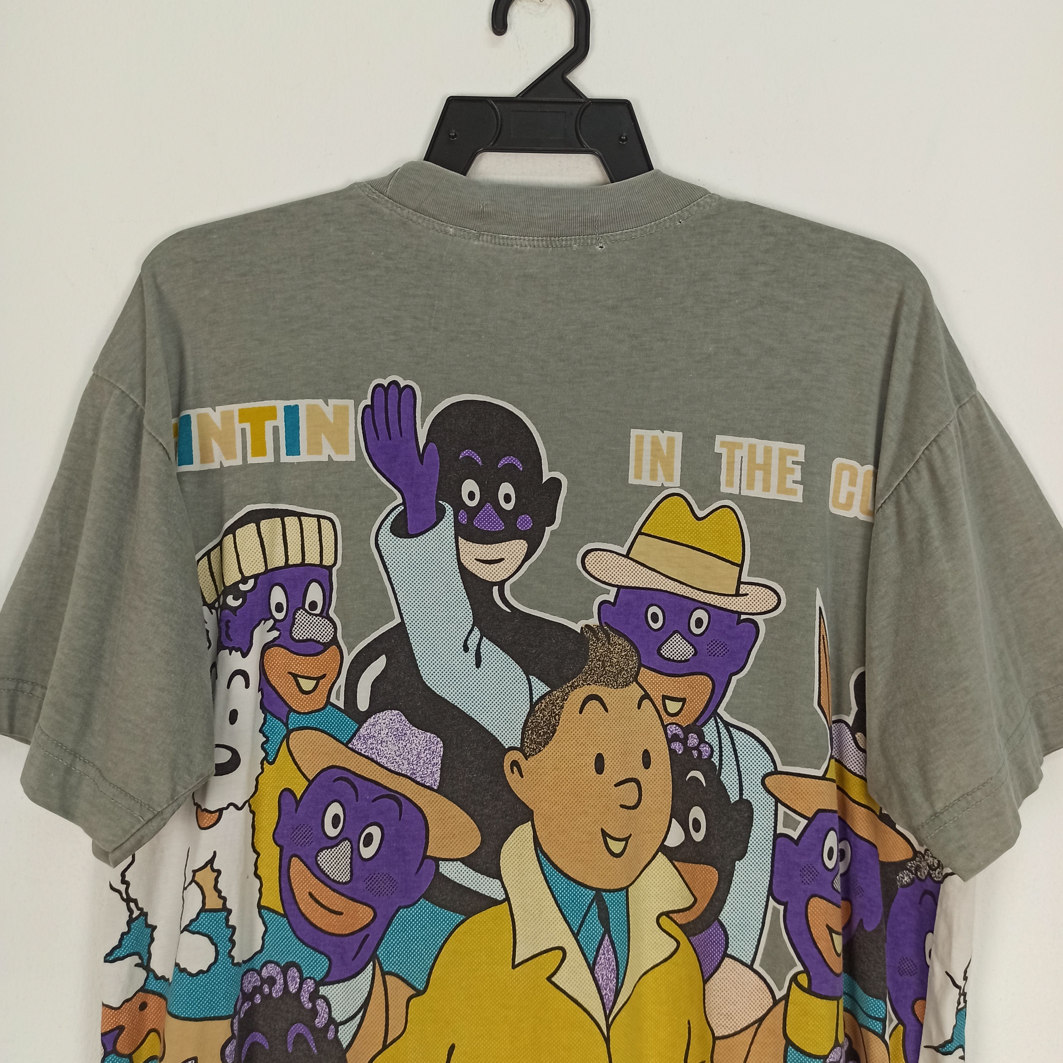 Cartoon Network 🔥Rare🔥 Full Printed Tintin Movie " In The Congo " Tshirt Size US L / EU 52-54 / 3 - 8 Thumbnail