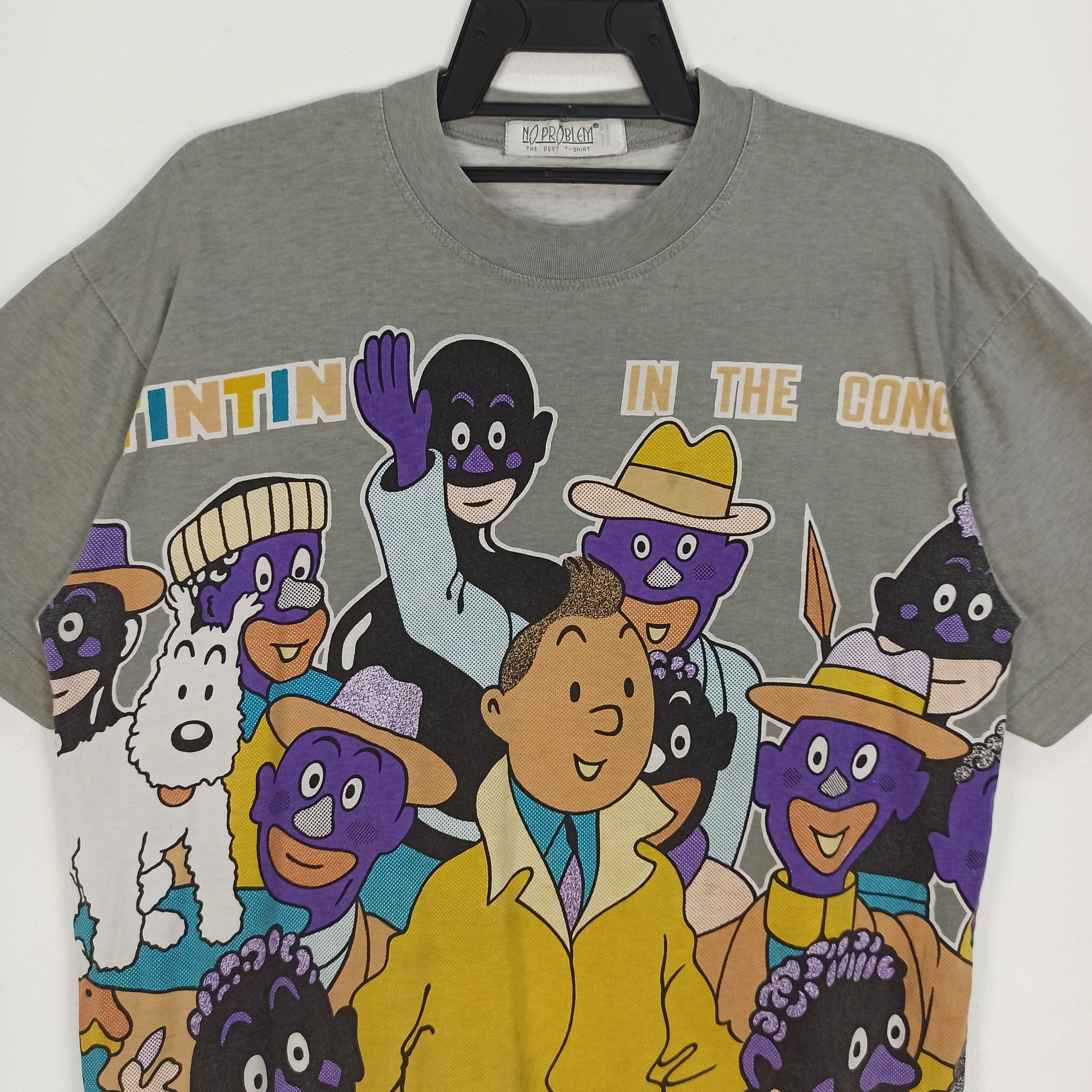 Cartoon Network 🔥Rare🔥 Full Printed Tintin Movie " In The Congo " Tshirt Size US L / EU 52-54 / 3 - 2 Thumbnail