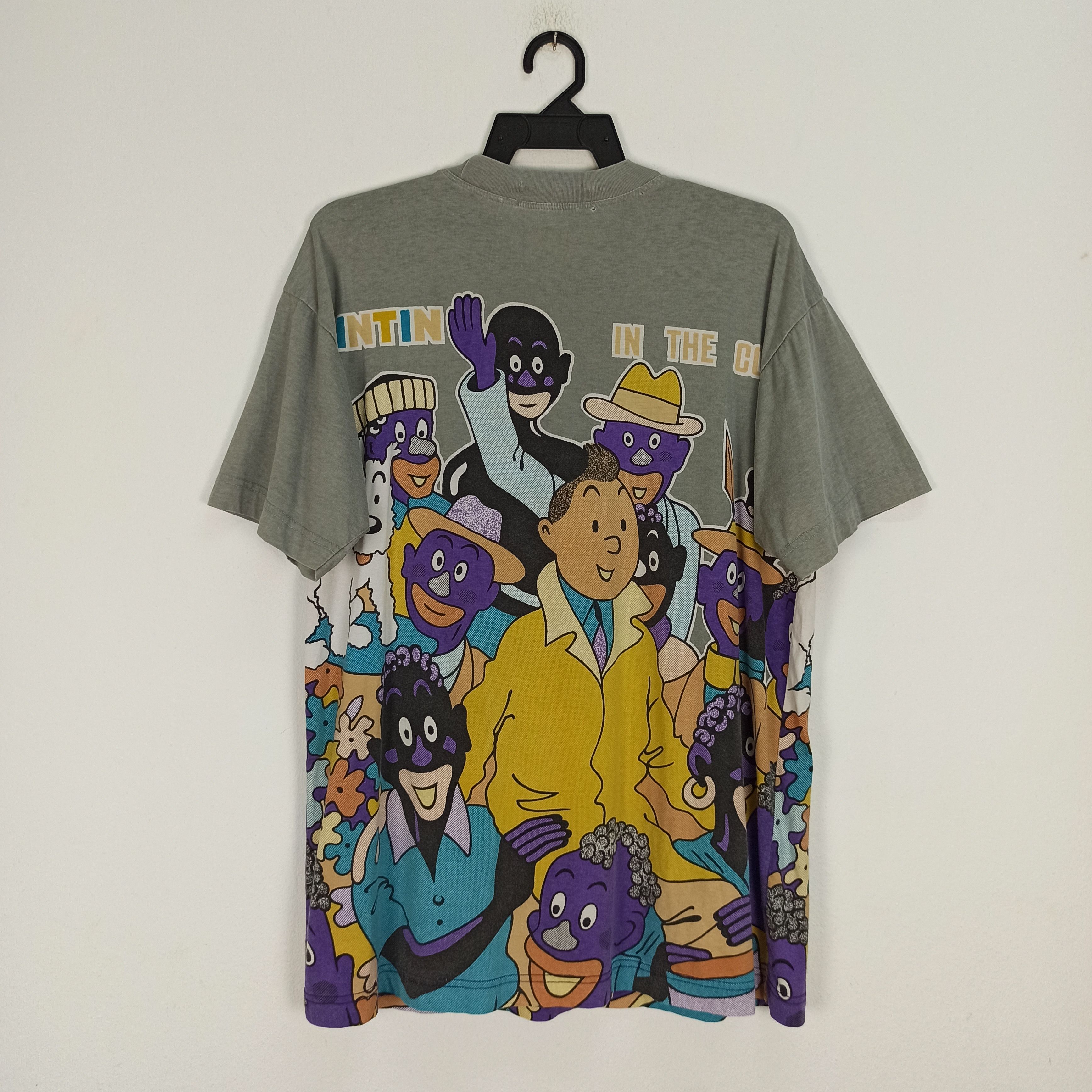 Cartoon Network 🔥Rare🔥 Full Printed Tintin Movie " In The Congo " Tshirt Size US L / EU 52-54 / 3 - 7 Thumbnail