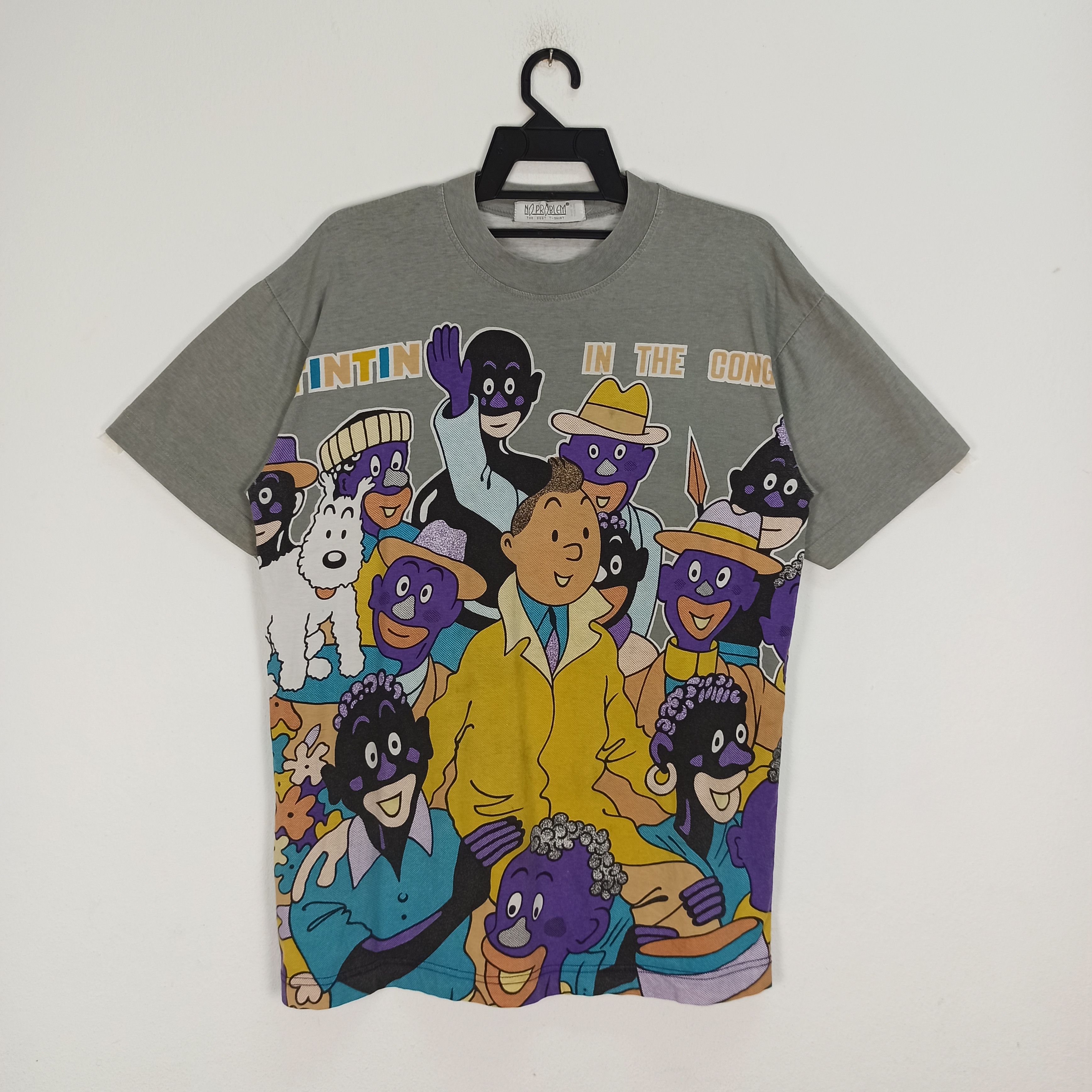 Cartoon Network 🔥Rare🔥 Full Printed Tintin Movie " In The Congo " Tshirt Size US L / EU 52-54 / 3 - 1 Thumbnail