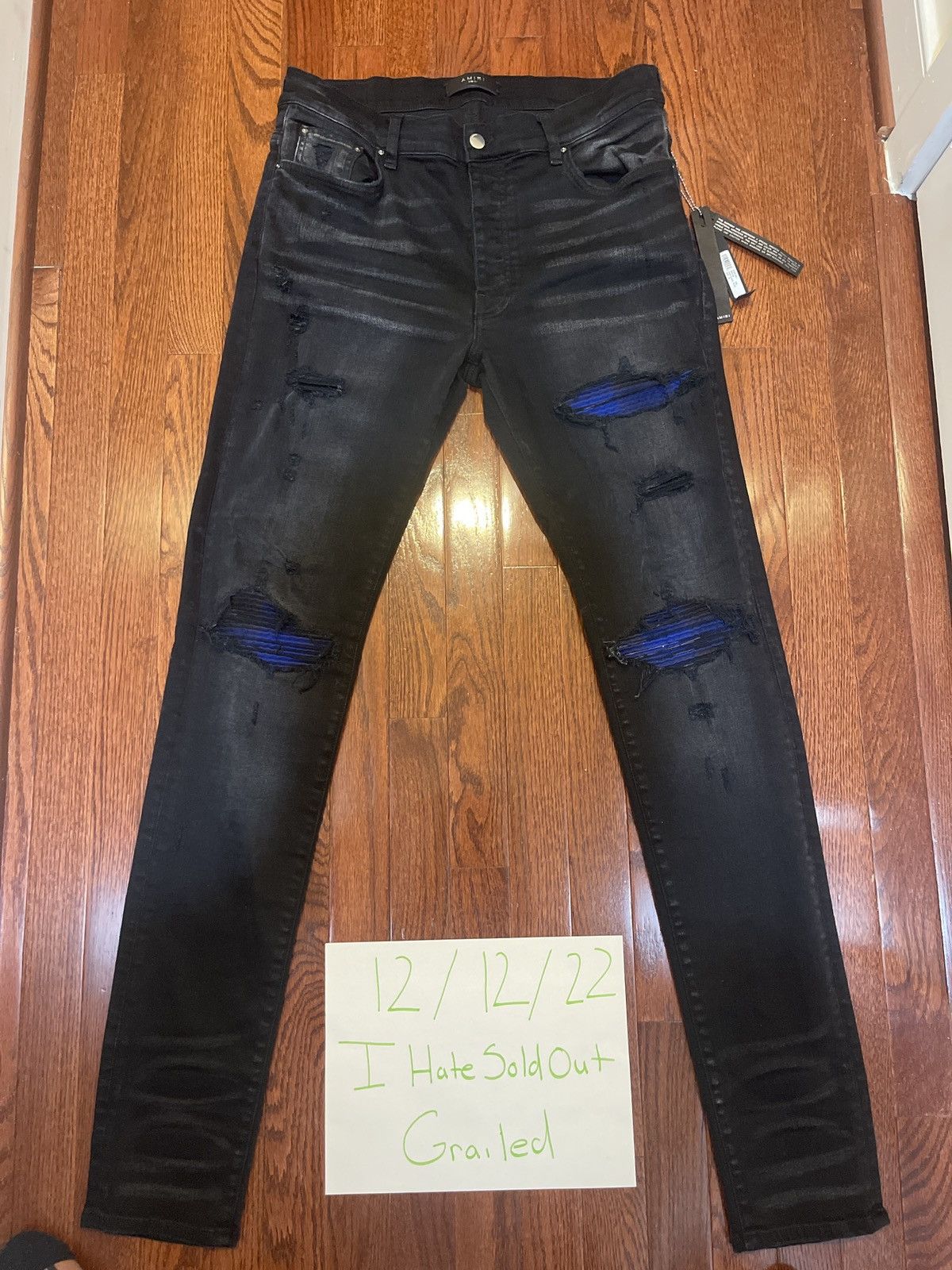 Amiri Mx1 Black & Blue Plaid Jeans