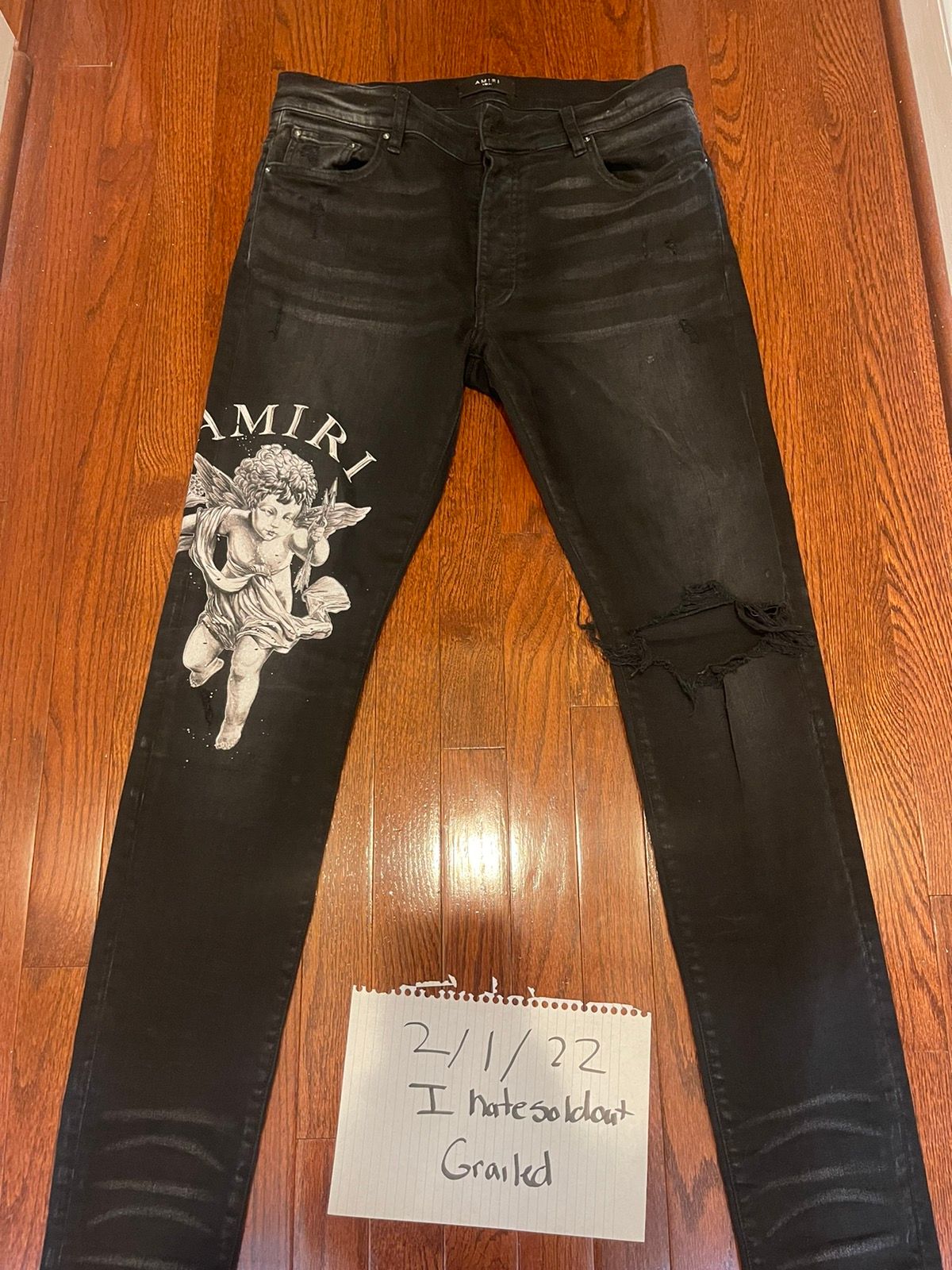Pre-owned Amiri Cherub Jeans In Black