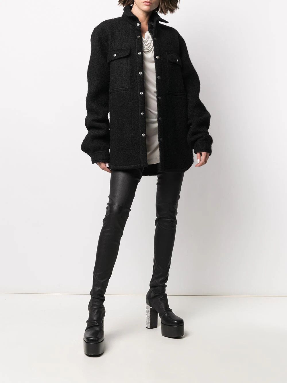 Rick Owens FW21 Alpaca/Mohair Outershirt Size US M / EU 48-50 / 2 - 16 Thumbnail