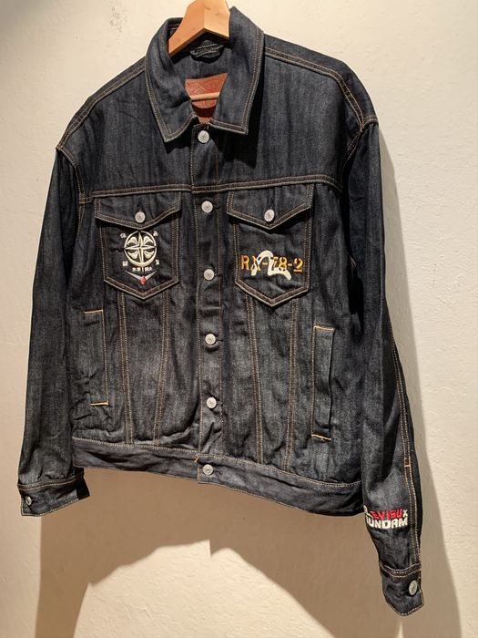 Evisu *RARE* Evisu x Bandai Gundam Embroidered Denim Jacket - S | Grailed