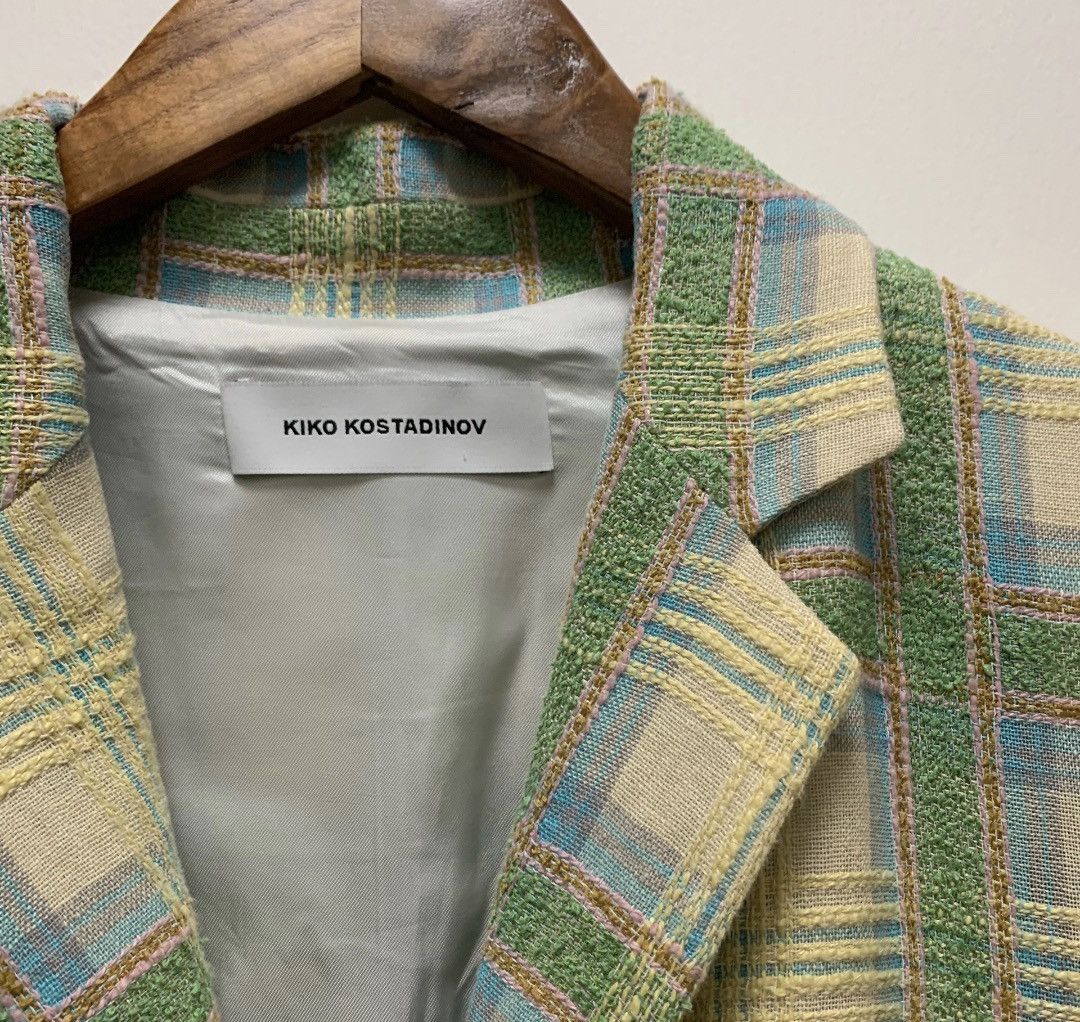 Kiko Kostadinov Panchali Key Check Blazer In Green Check