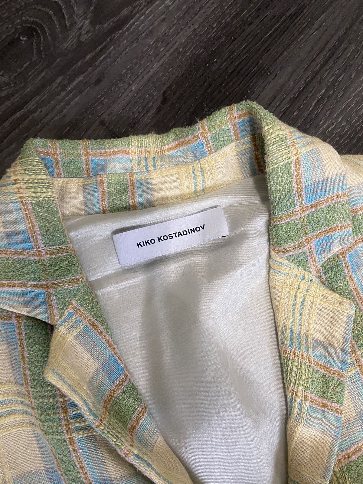 Kiko Kostadinov Panchali Key Check Blazer In Green Check