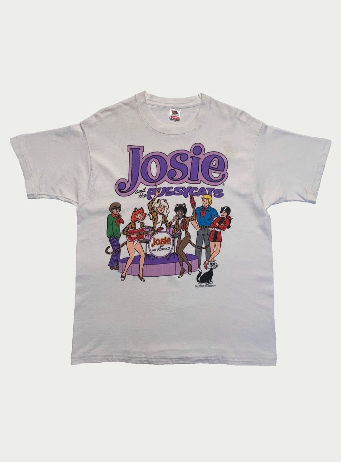image of Cartoon Network x Fruit Of The Loom Vintage 90's Josie And The Pussycats Cartoon Cast T Shirt in Wh