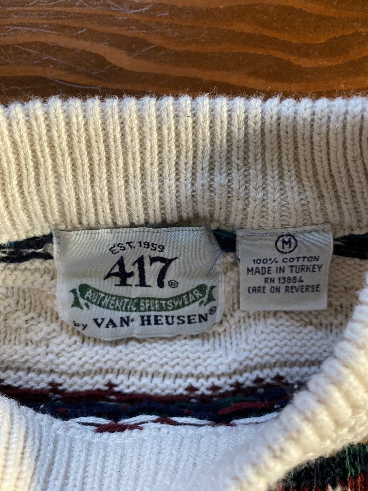 Van Heusen Vintage 90’s Van Heusen Textile Stripes Knit Sweater Size US M / EU 48-50 / 2 - 4 Thumbnail