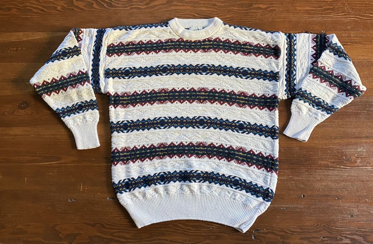 Van Heusen Vintage 90’s Van Heusen Textile Stripes Knit Sweater Size US M / EU 48-50 / 2 - 2 Thumbnail