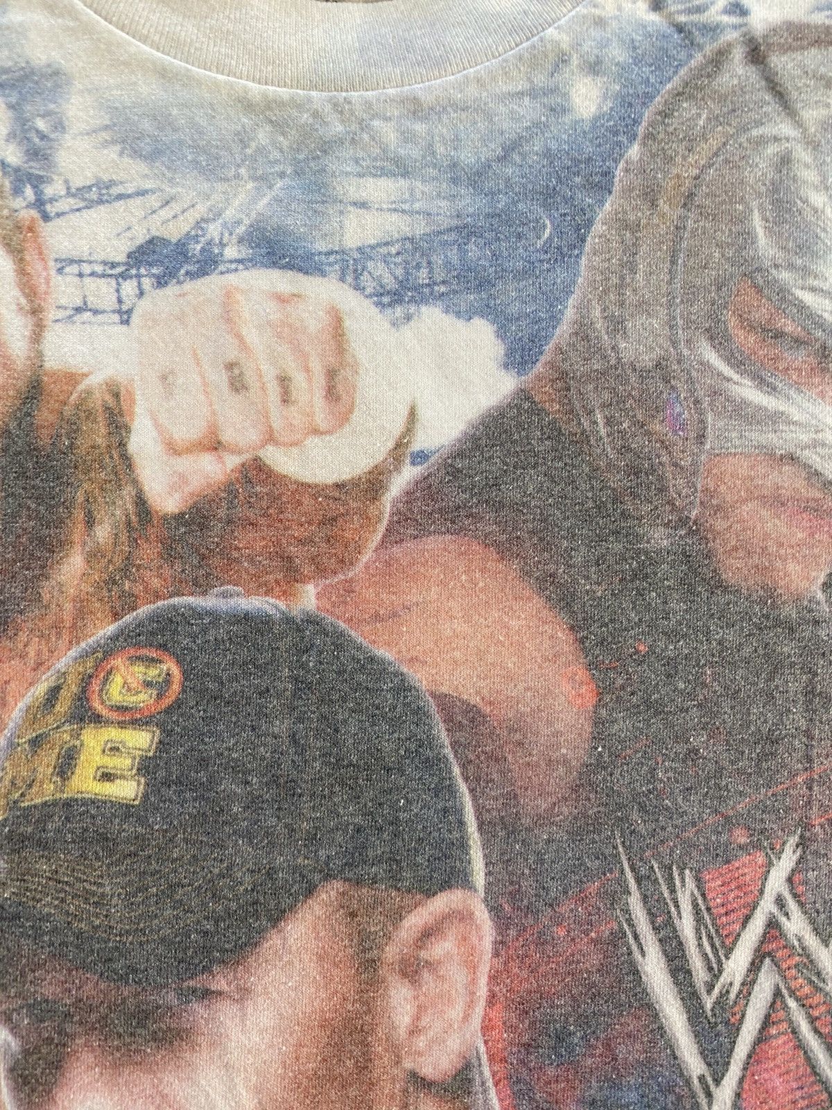 WWE WWE Multi Wrestlers Big Image Faded Tee Size US XS / EU 42 / 0 - 5 Thumbnail