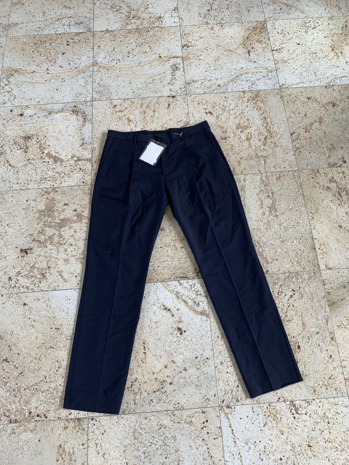 Image of Acne Studios Boston Wool Trousers In Navy, Men's (Size 38)