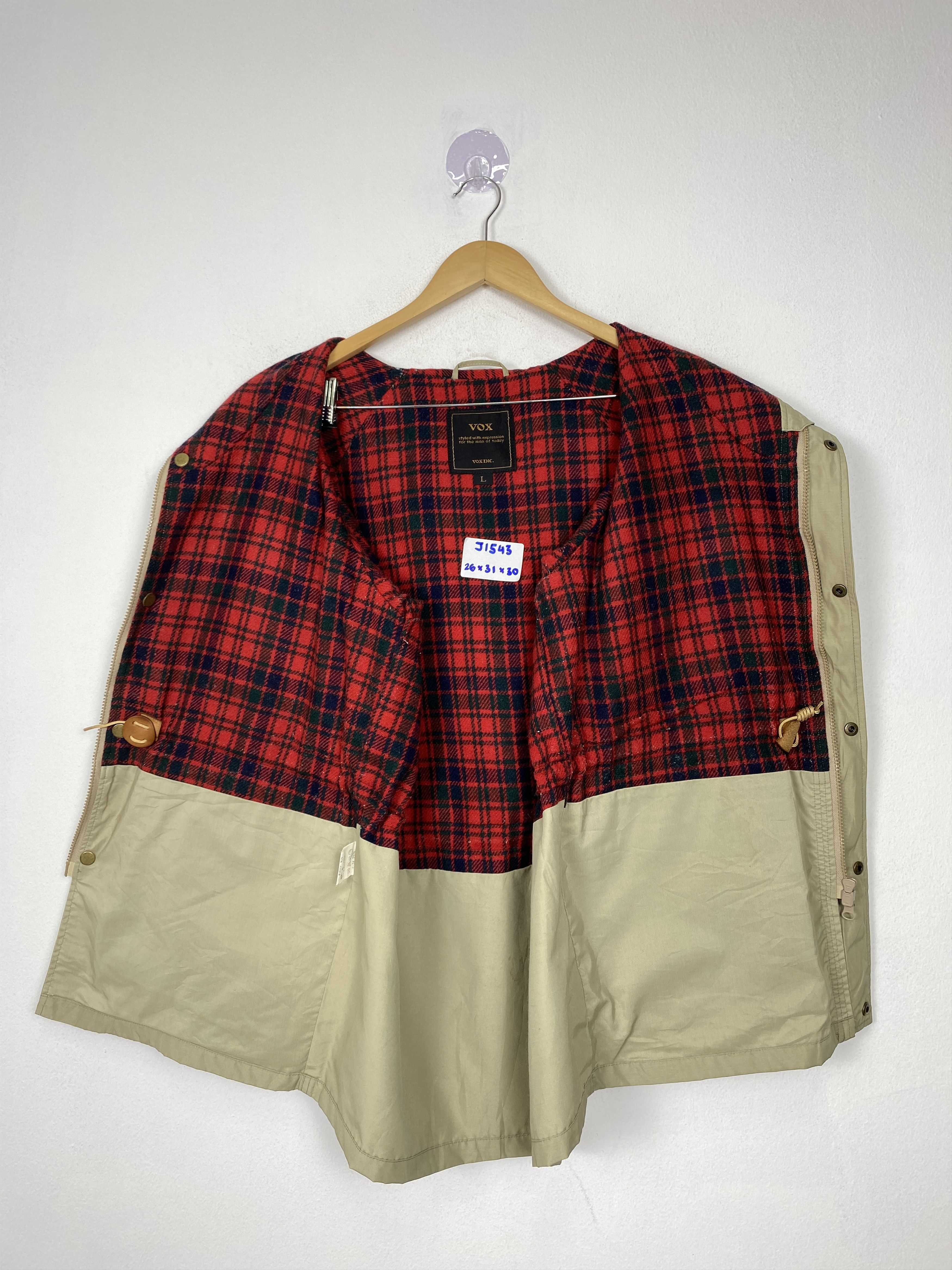 Japanese Brand Vintage Vox Inc Hoodie Checkered Lining Jacket J1543 Size US L / EU 52-54 / 3 - 10 Thumbnail