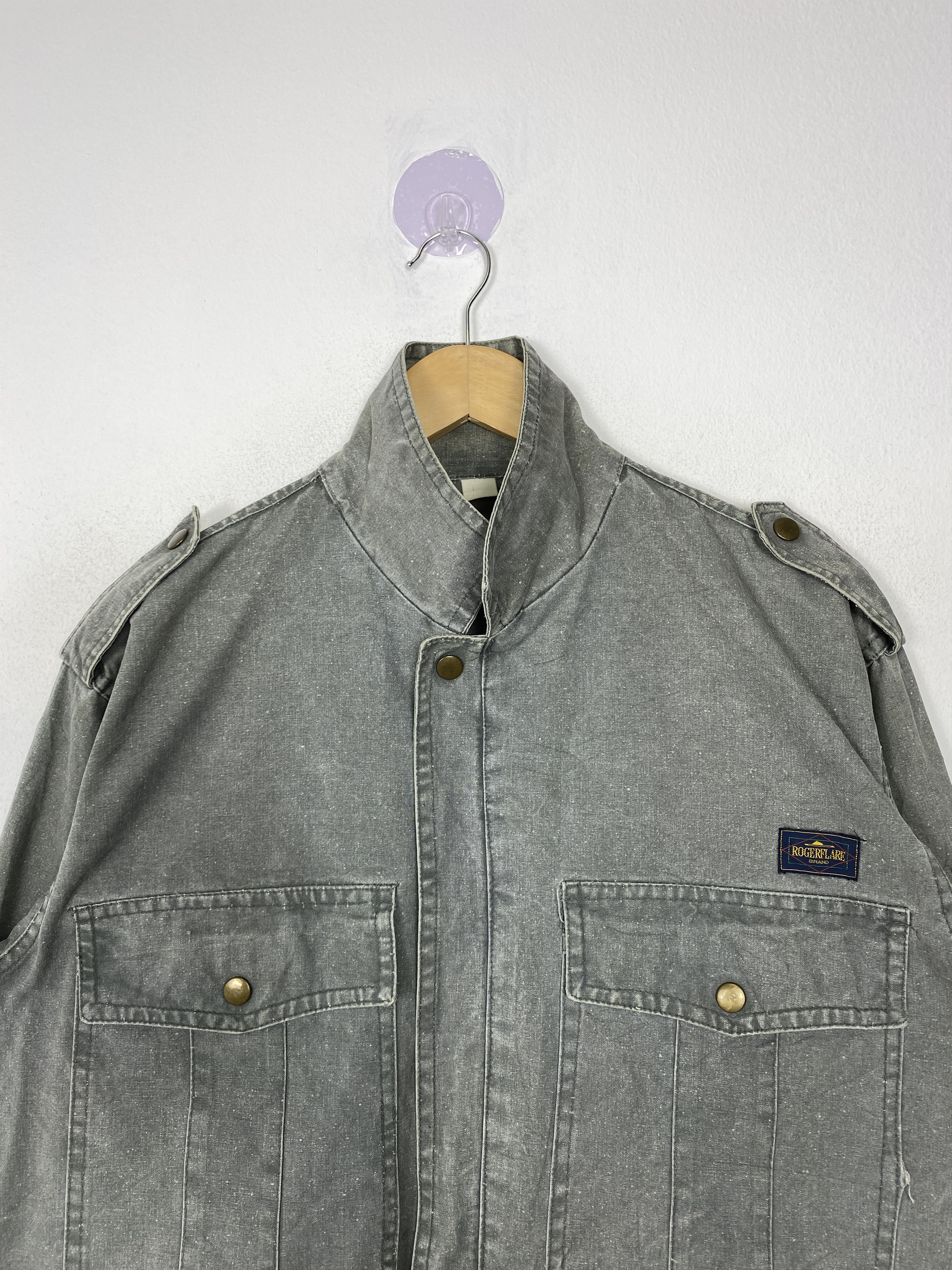Japanese Brand Vintage Roger Flare Zip Up Denim Jacket J1546 Size US M / EU 48-50 / 2 - 2 Thumbnail