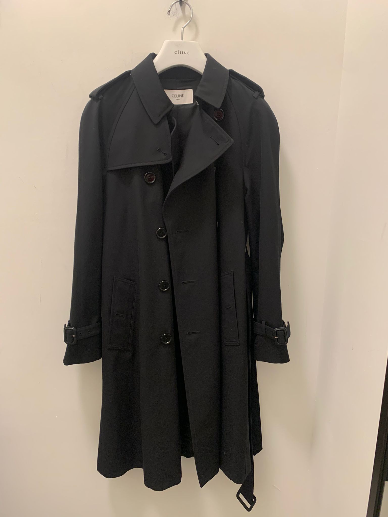 image of Celine Trench Classique 8 Bts in Black, Men's (Size Small)