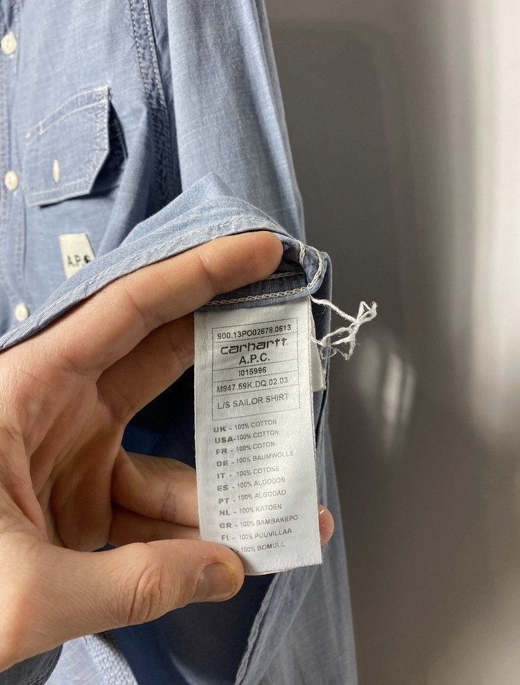 Carhartt Carhartt x APC l/s sailor shirt size M denim indigo style Size US M / EU 48-50 / 2 - 9 Thumbnail