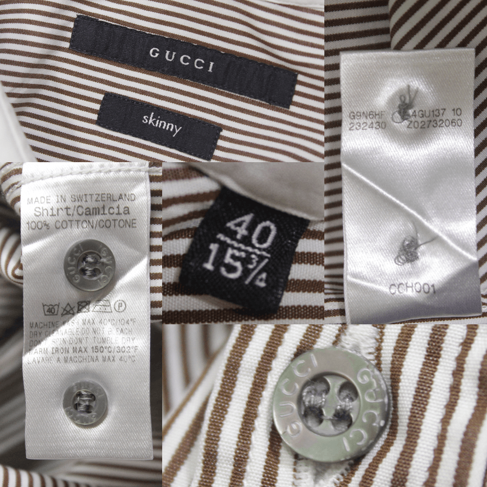 Gucci Striped Dress Skinny Fit Shirt 40 Size Size US M / EU 48-50 / 2 - 10 Thumbnail