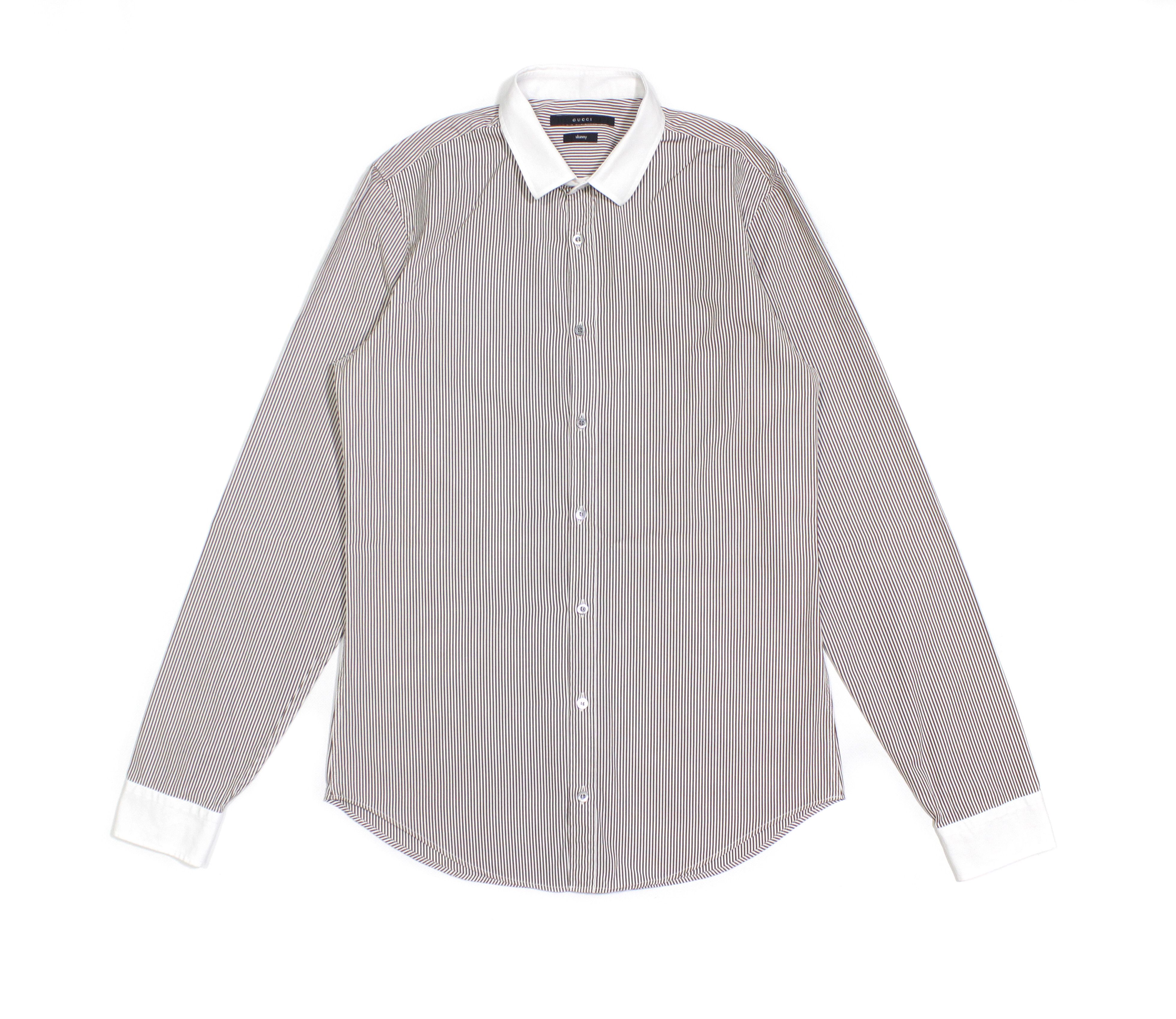 Gucci Striped Dress Skinny Fit Shirt 40 Size Size US M / EU 48-50 / 2 - 1 Thumbnail
