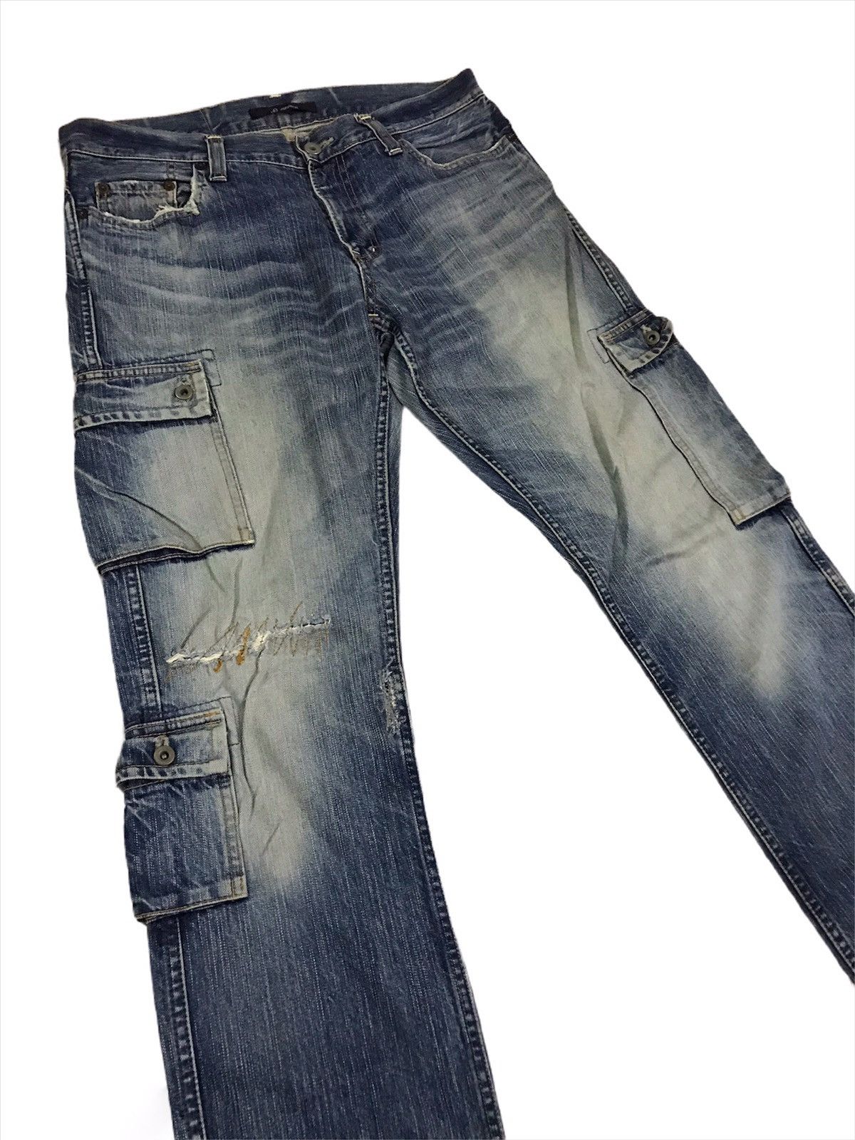 Johnbull Japanese Brand Johnbull Distressed Cargo Denim Size US 34 / EU 50 - 2 Thumbnail
