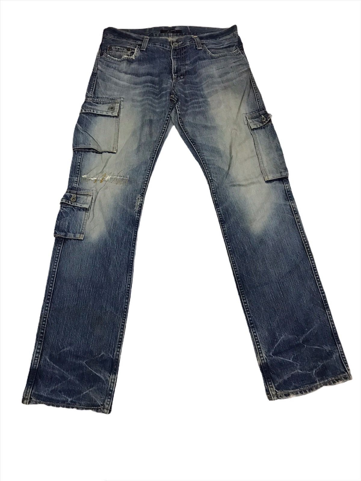 Johnbull Japanese Brand Johnbull Distressed Cargo Denim Size US 34 / EU 50 - 1 Thumbnail