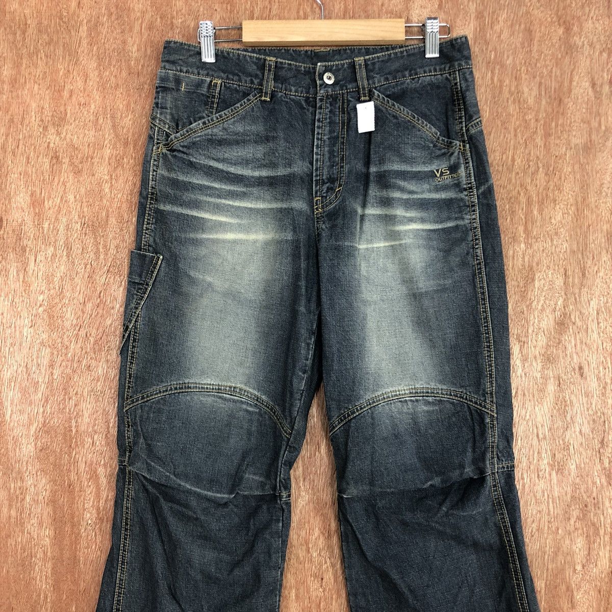 Hypebeast DLL Japan Blue double knee Denim Jeans Pants #1665 Size US 30 / EU 46 - 2 Thumbnail