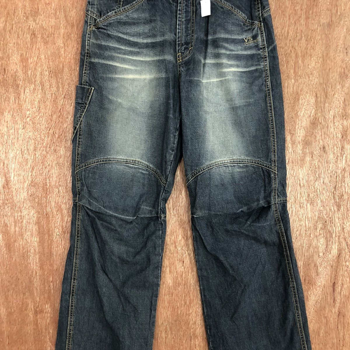 Hypebeast DLL Japan Blue double knee Denim Jeans Pants #1665 Size US 30 / EU 46 - 4 Thumbnail