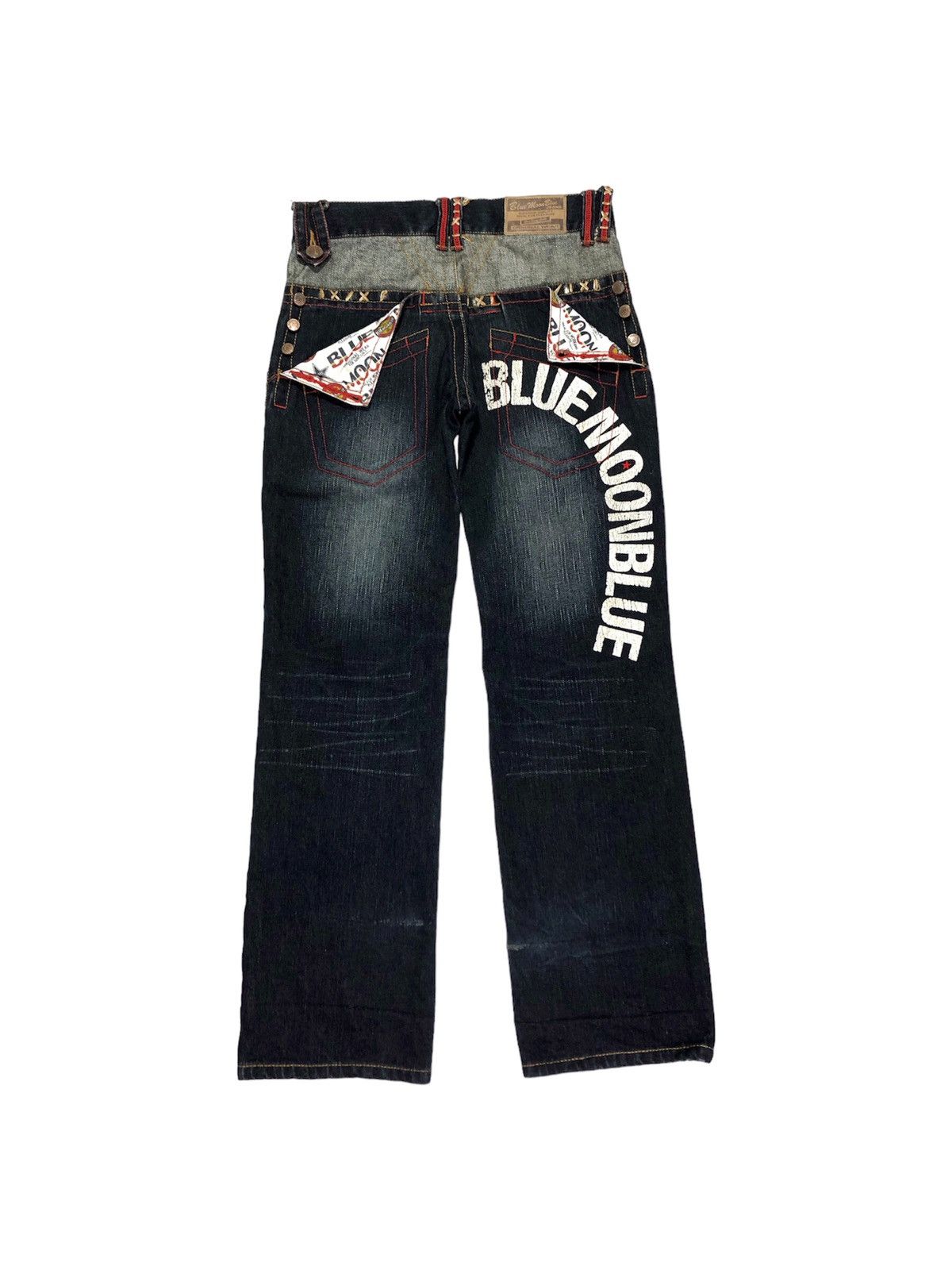 image of Y2K Blue Moon Blue Double Waist Denim in Indigo Blue, Women's (Size 27)