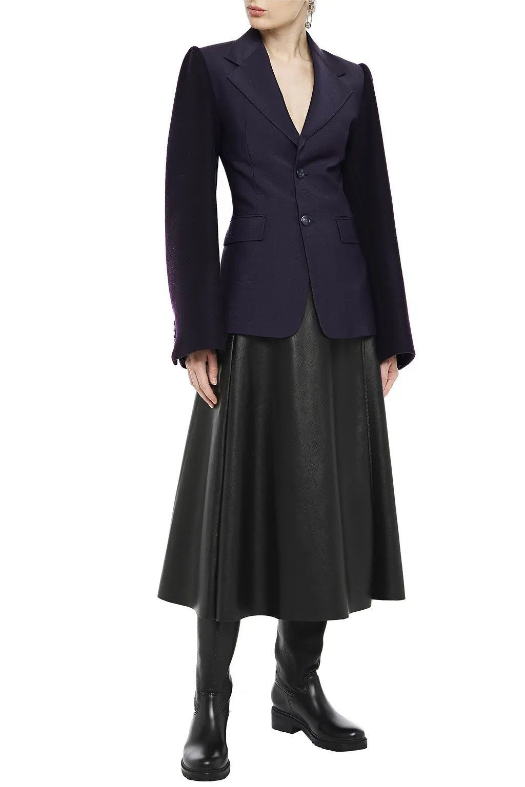 Maison Margiela FW19 Paneled wool and mohair-blend felt and woven blazer Size 40R - 11 Thumbnail