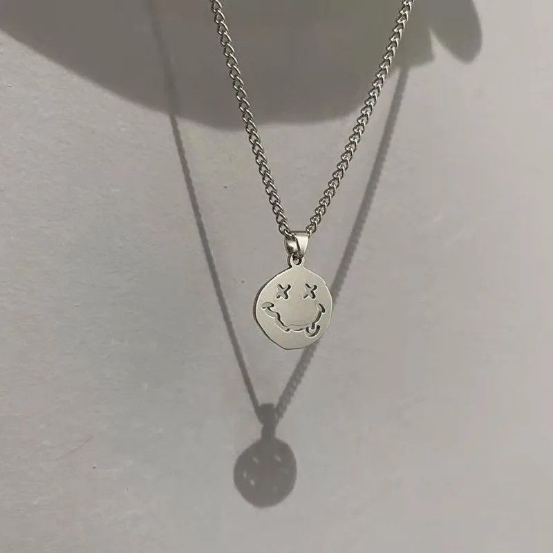 Jewelry Silver color smile necklace chain Size ONE SIZE - 3 Thumbnail