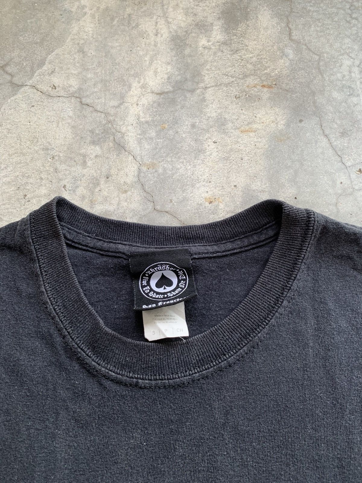 Vintage Sun Faded Fire Flame Logo Thrasher Skateboard Tshirt
