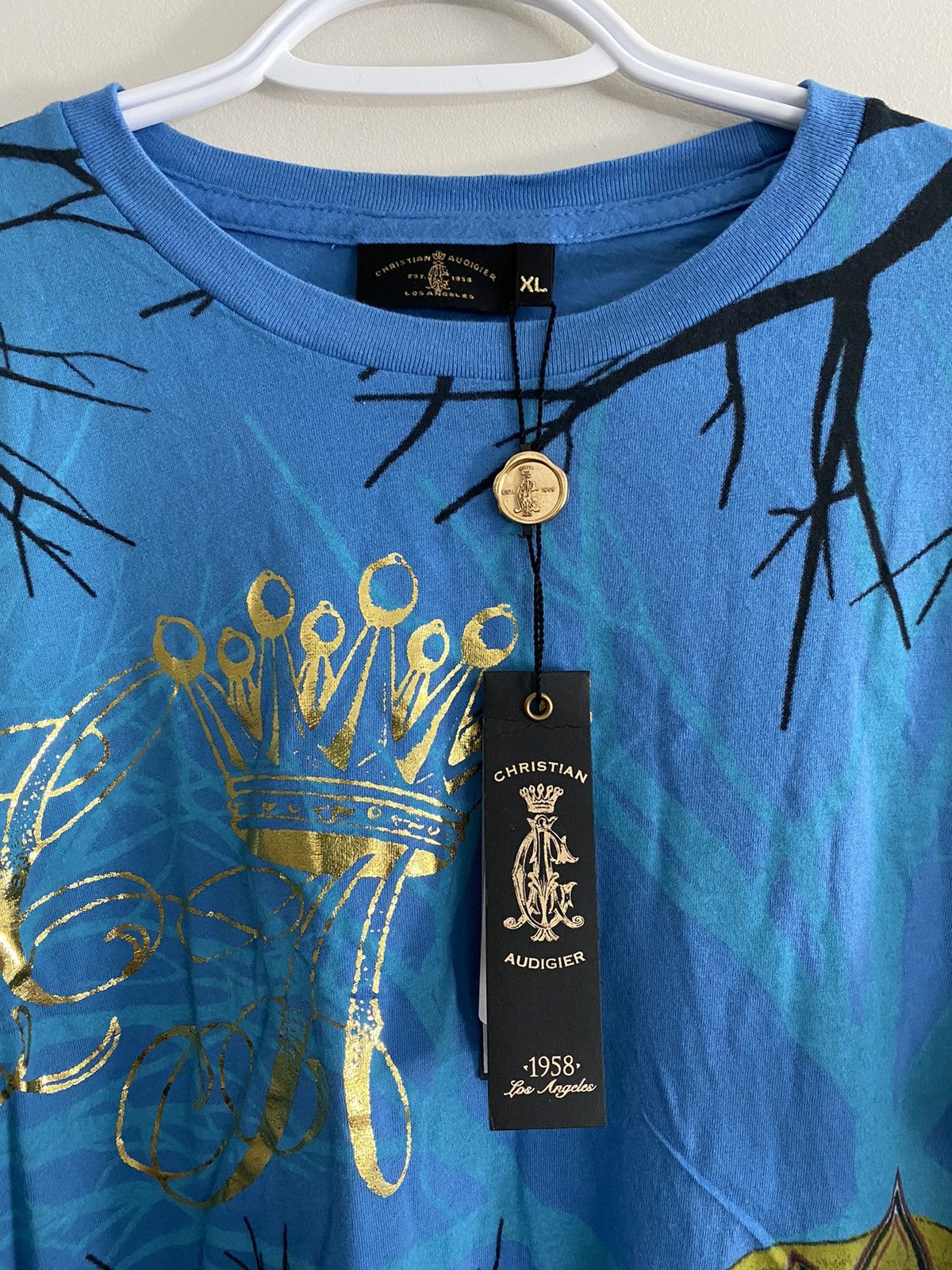 Christian Audigier × Ed Hardy × Japanese Brand Christian Audigier Y2K Tattoo Long Sleeve USA Made Size US XL / EU 56 / 4 - 2 Thumbnail