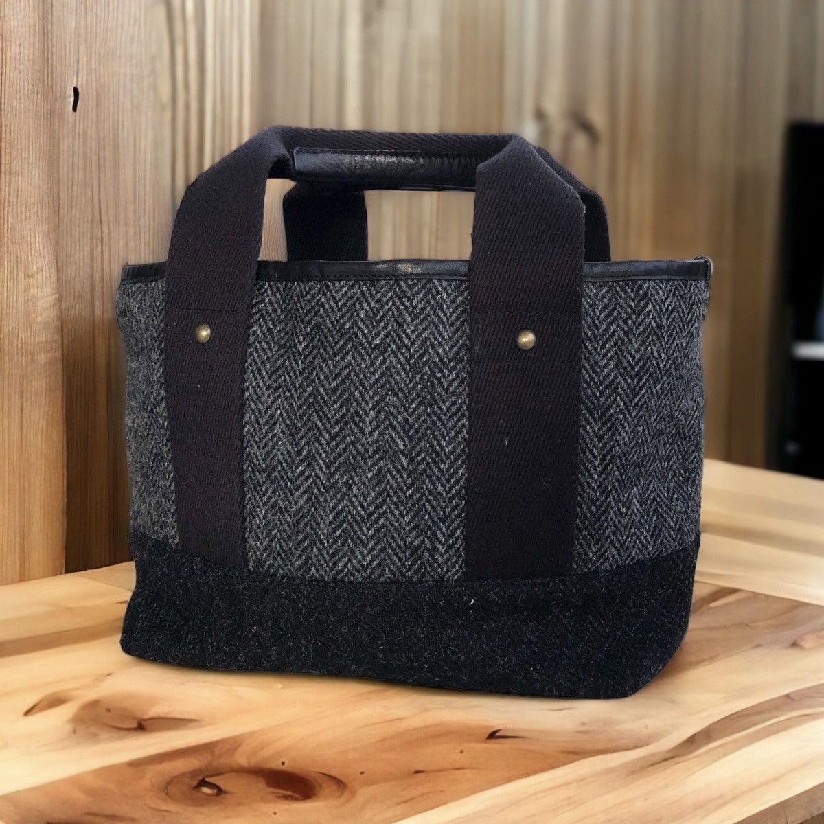 Harris Tweed Harris Tweed X Nolley's Hand Leather Tote Bag Size ONE SIZE - 2 Thumbnail