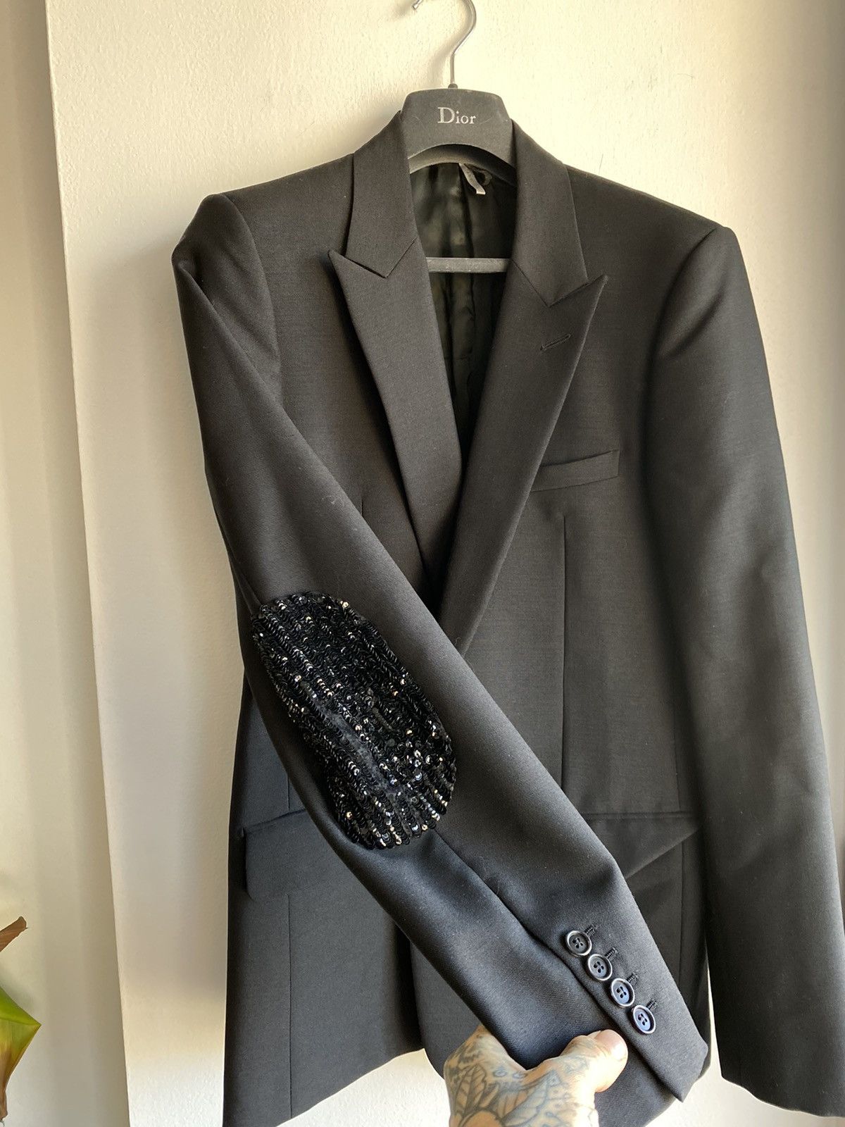 Dior Dior Homme 07 Sequin Elbow Blazer Jacket EU50 | Grailed