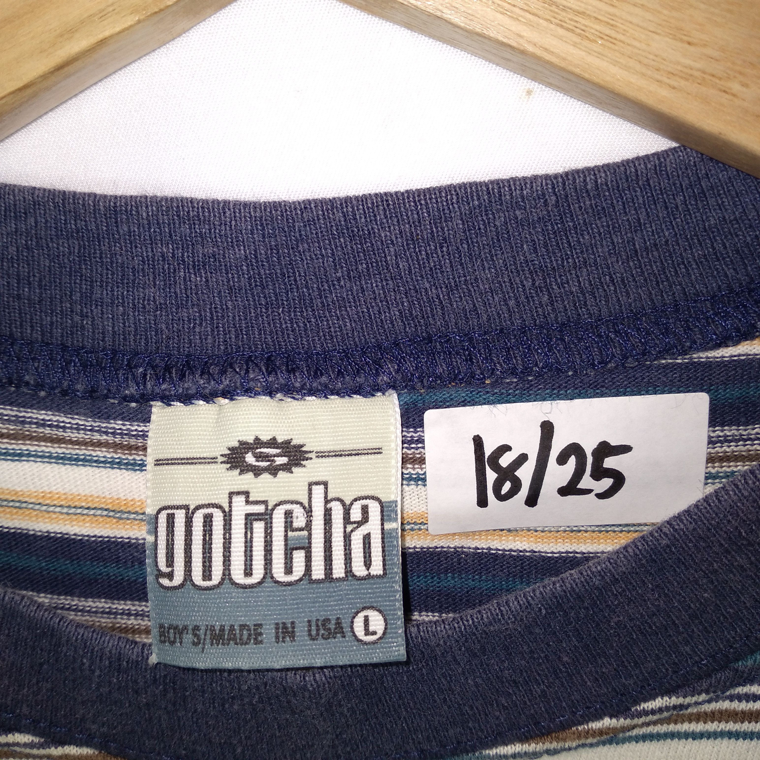 Gotcha × Vintage Vintage 90s Gotcha Classic Nice Stripes Tee Size US S / EU 44-46 / 1 - 8 Thumbnail