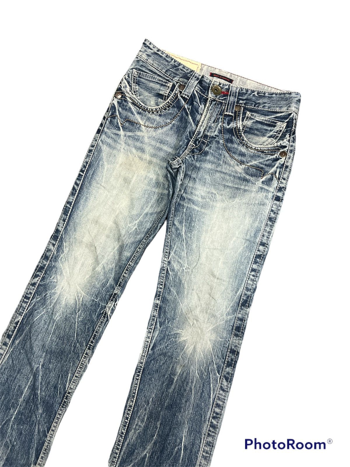 Japanese Brand Special Design🔥Distress Denim made in Nippon Size US 31 - 4 Thumbnail