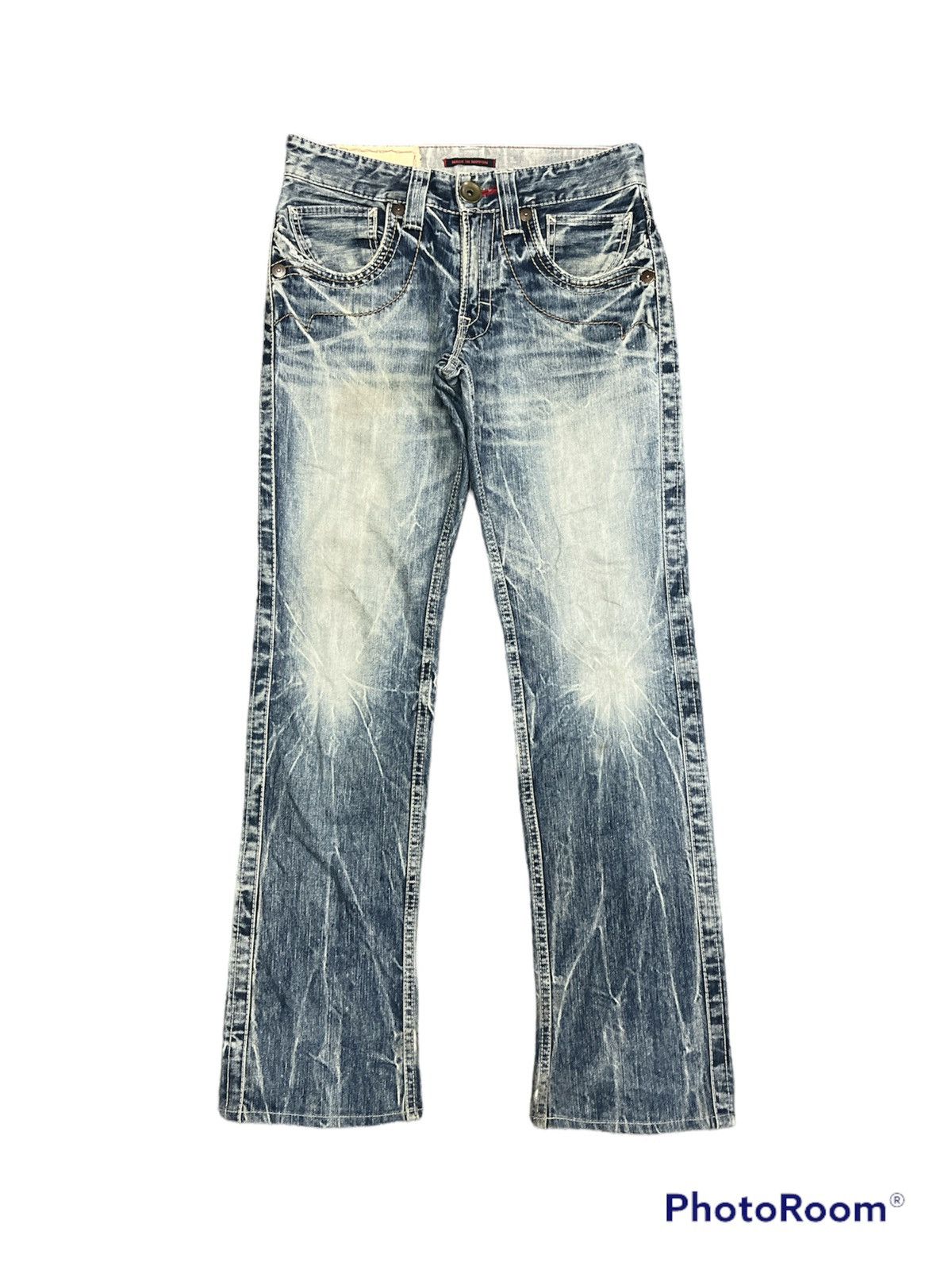 Japanese Brand Special Design🔥Distress Denim made in Nippon Size US 31 - 2 Thumbnail