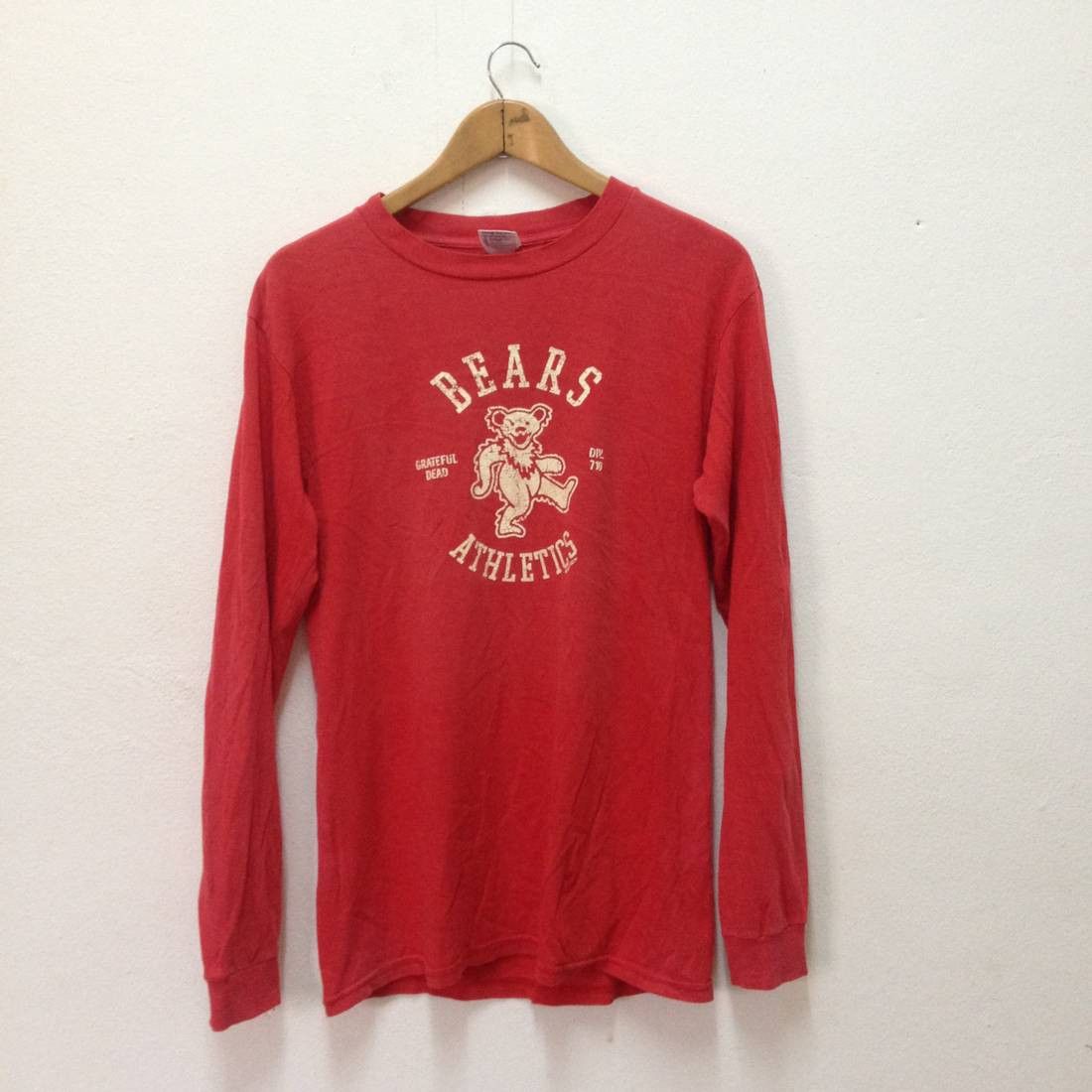 image of Band Tees x Grateful Dead VTG 90's Grateful Dead Rock Band Long Sleeve T Shirt Cw21 in Red (Size Sm