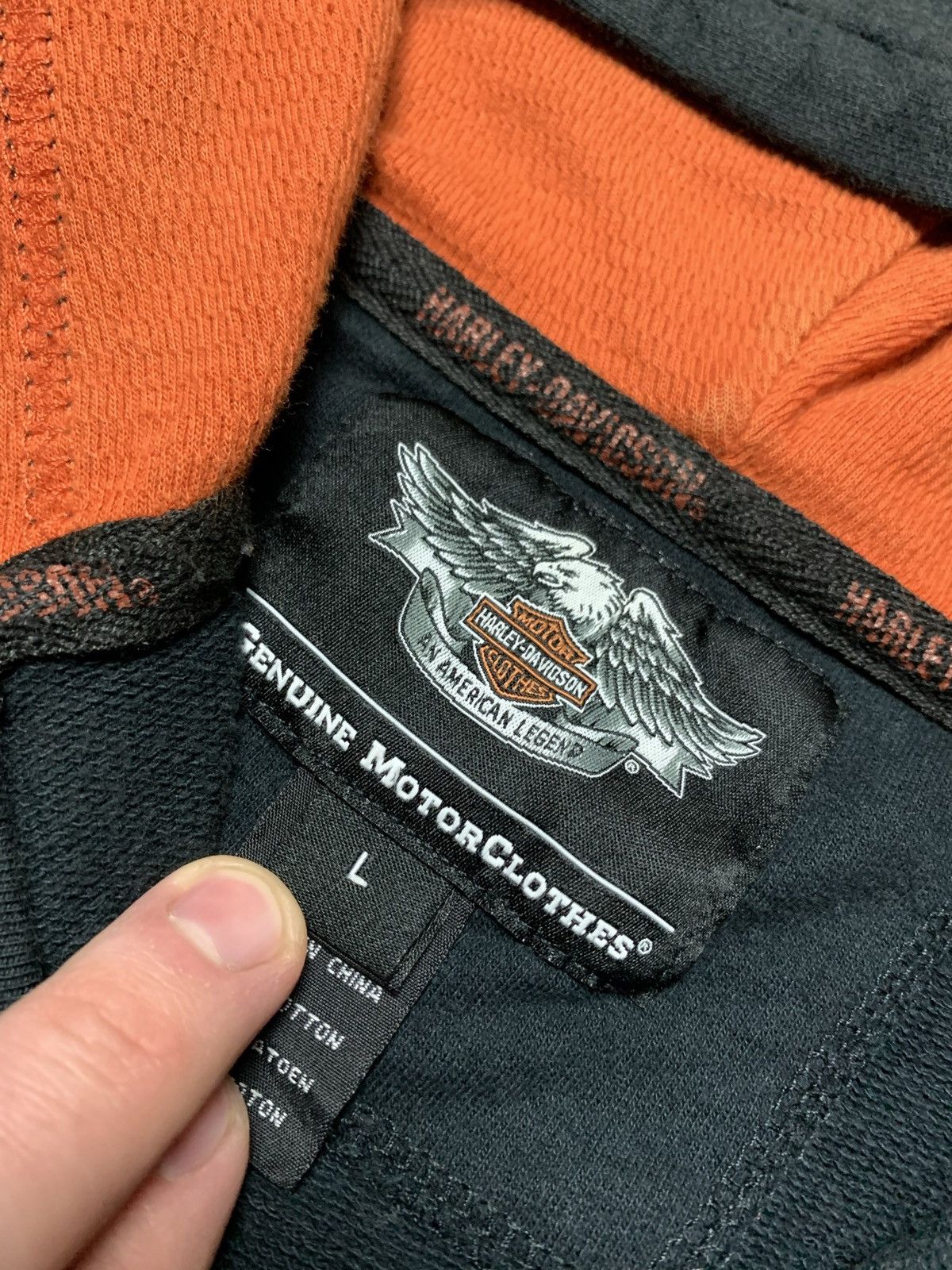 Harley Davidson × Vintage Vintage Harley Davidson zip hoodie size L logo rare big logo Size US L / EU 52-54 / 3 - 4 Thumbnail