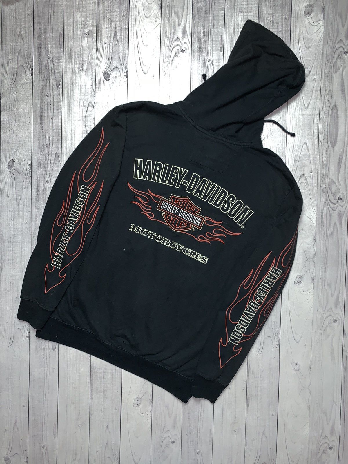 Harley Davidson × Vintage Vintage Harley Davidson zip hoodie size L logo rare big logo Size US L / EU 52-54 / 3 - 1 Thumbnail