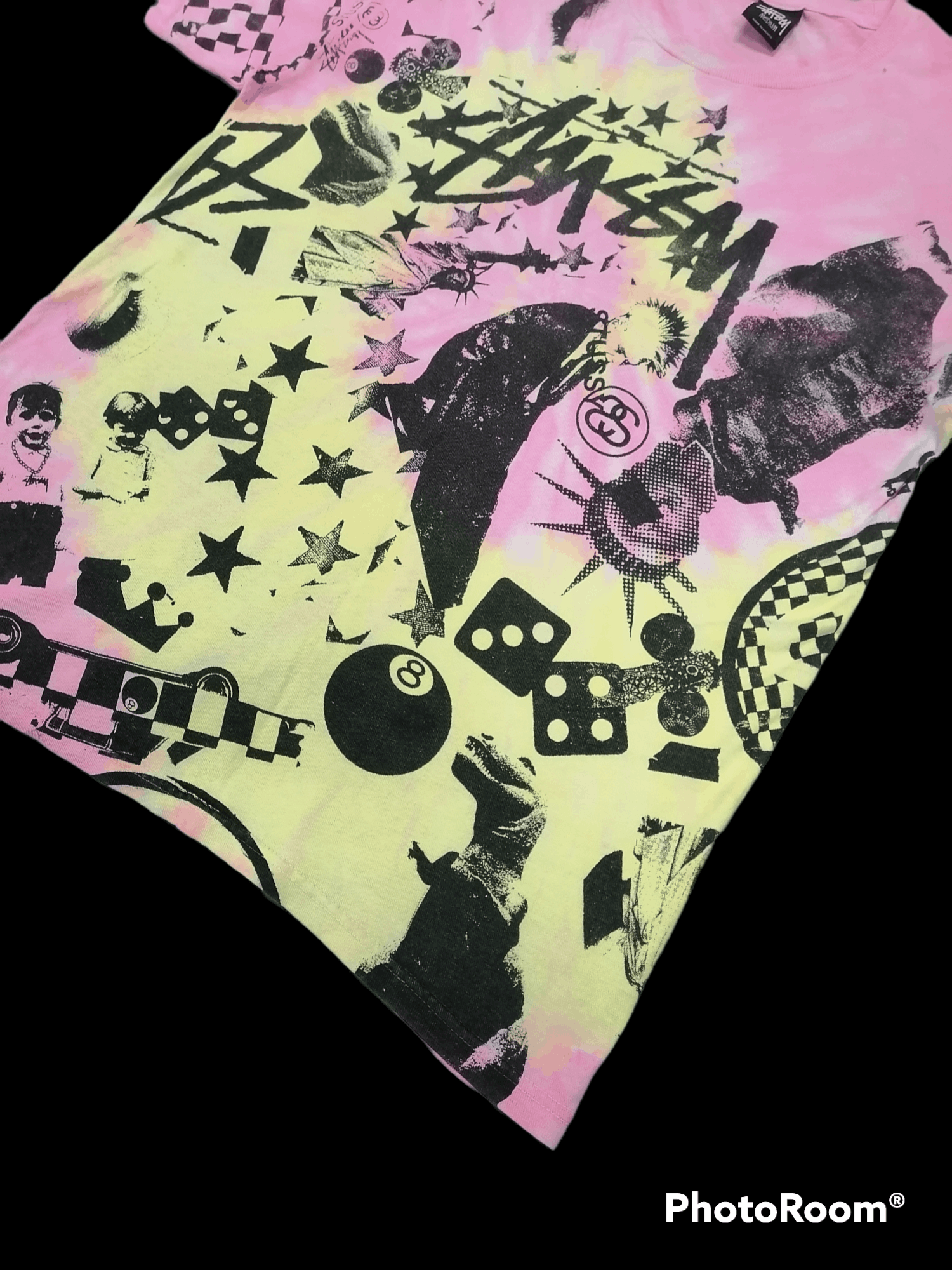 Stussy × Vintage Rare🔥Stussy Tie Dye All Logo Shirts Size US M / EU 48-50 / 2 - 3 Thumbnail